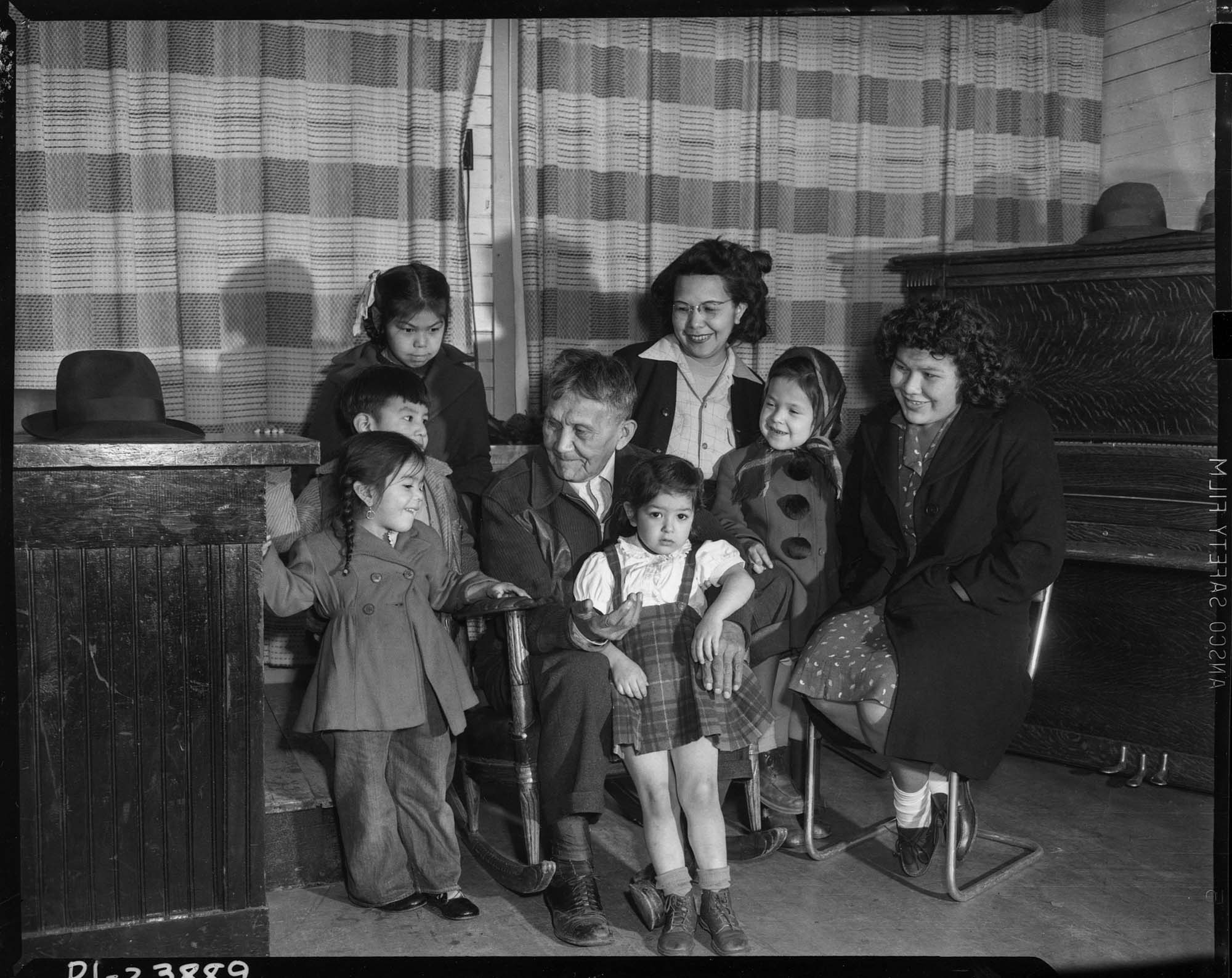 Image of Chief Jerry Kanim and his family, Snoqualmie, February 21, 1948