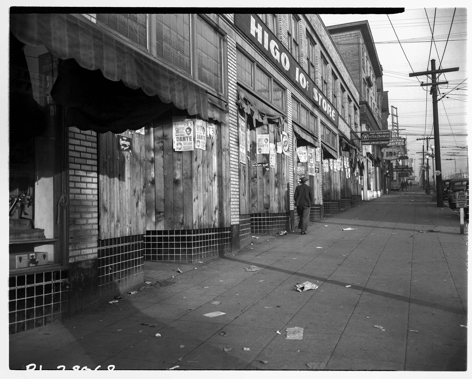 Image of Vacant stores after exclusion of Japanese Americans, Seattle, 1942