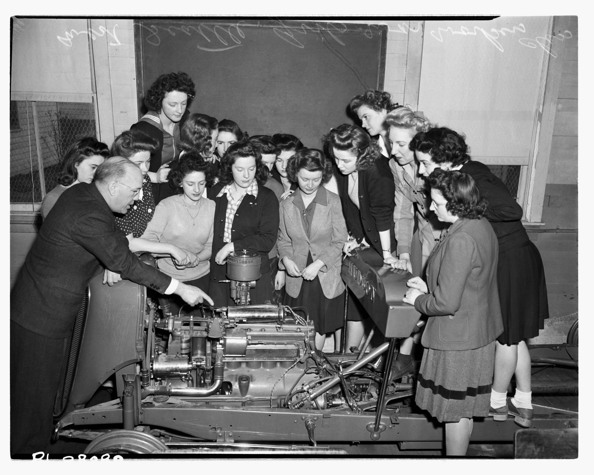 Image of Young women in war workers class, ca. February 20, 1943.