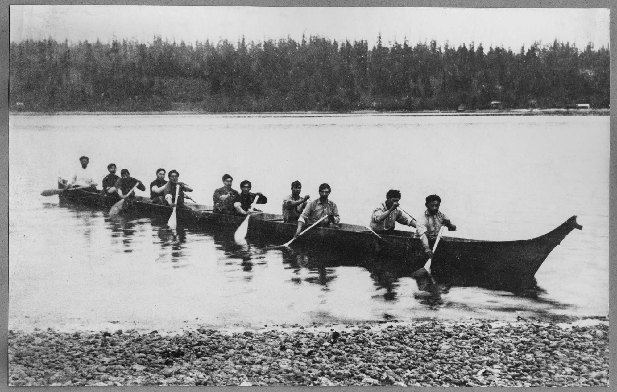 Image of Jack Adams' racing canoe, Portage Bay, Seattle, 1909