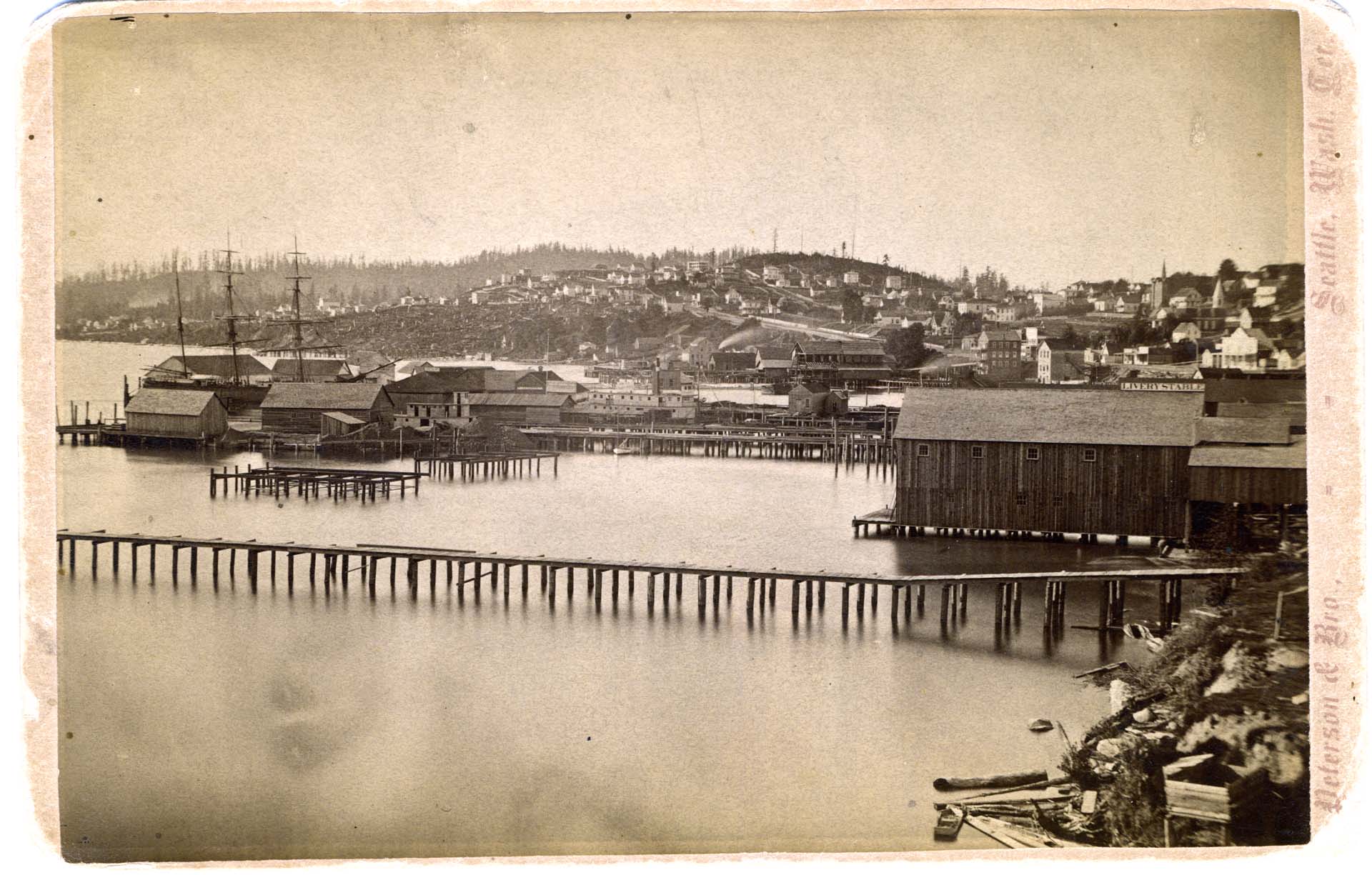 Image of Waterfront from near Yesler's wharf, Seattle, circa 1882