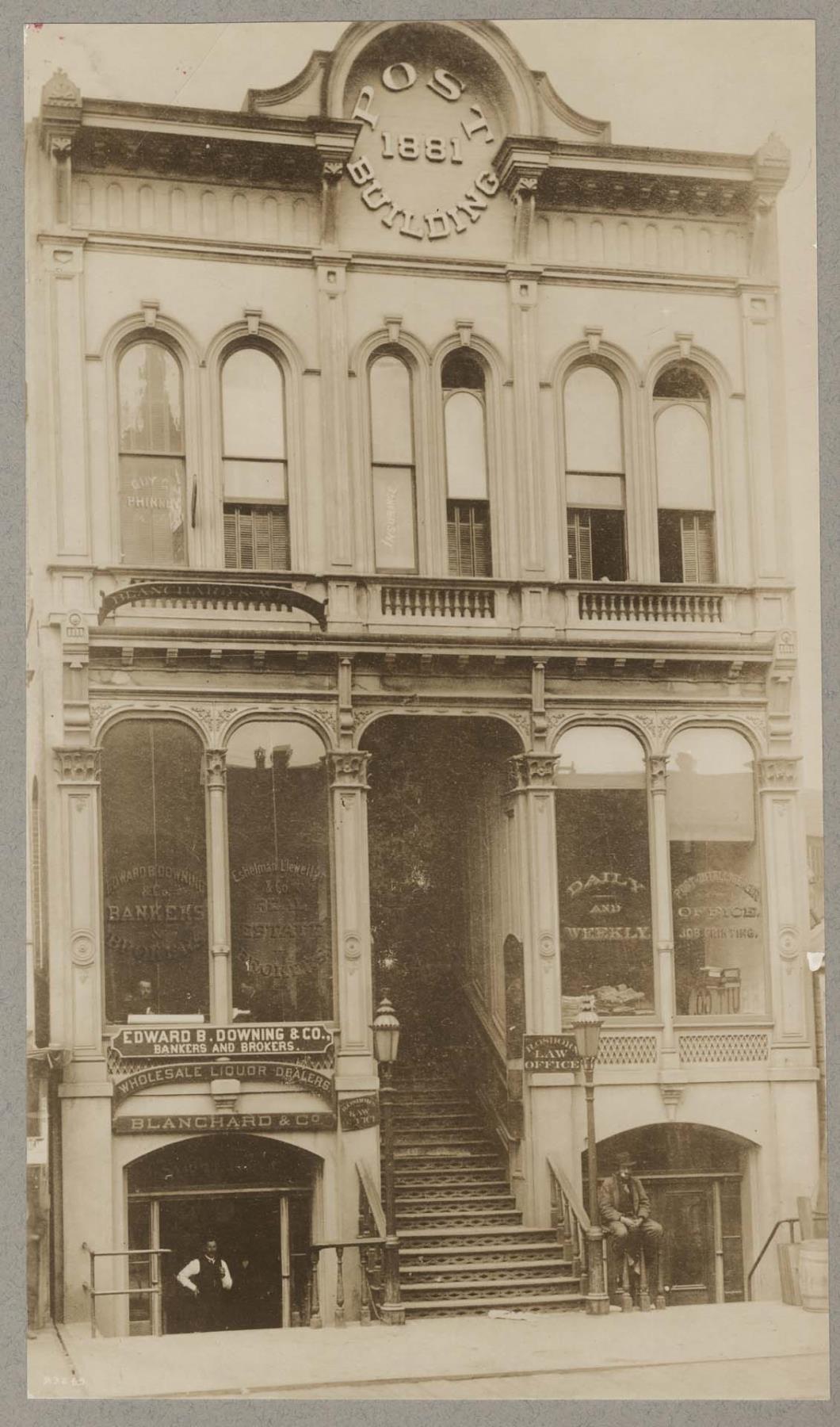 Image of Post Building before the fire, circa 1885