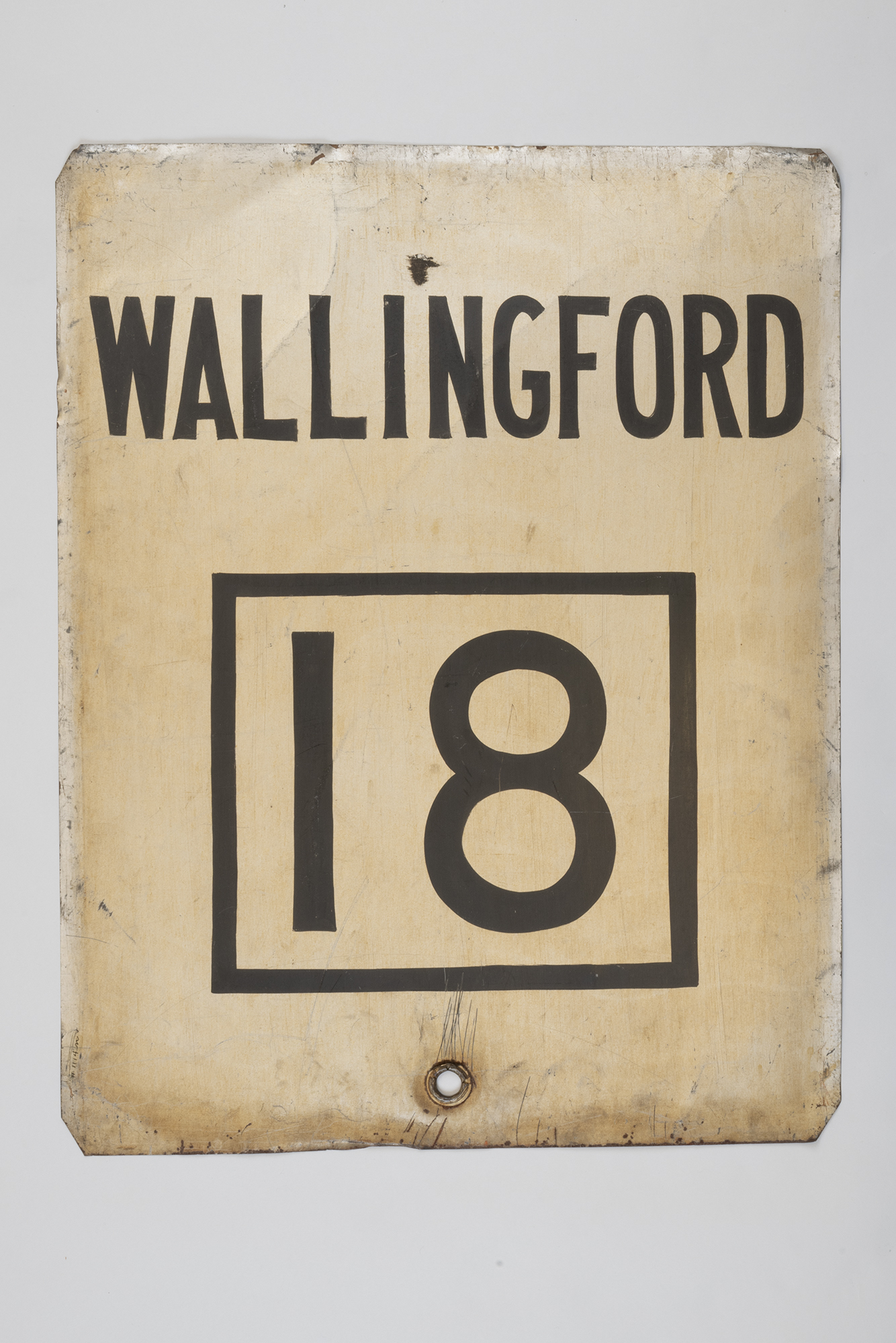 Image of Tin destination sign from Seattle street car, ca. 1910, 