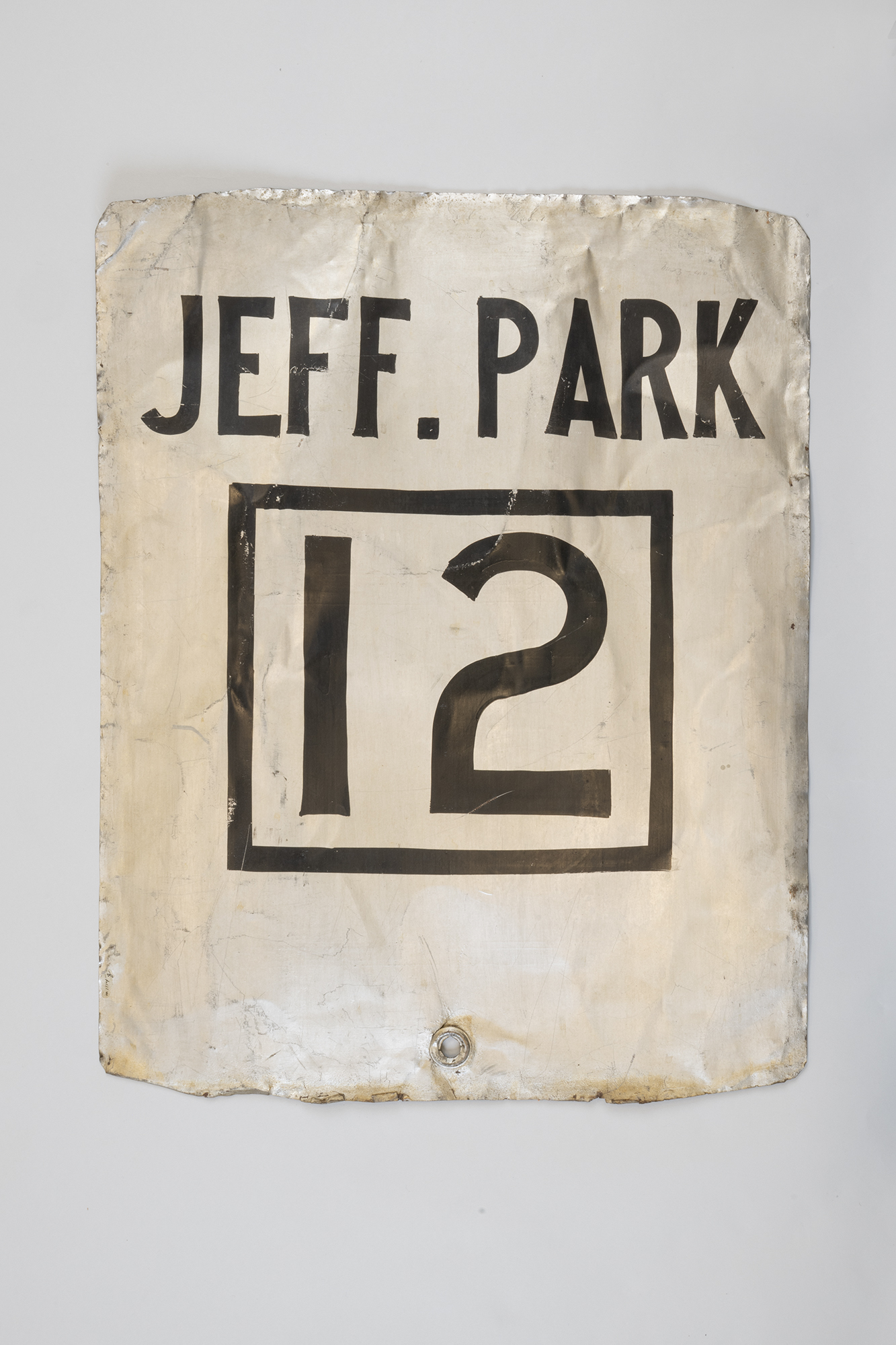 Image of Tin destination sign from Seattle street car, ca. 1910, 