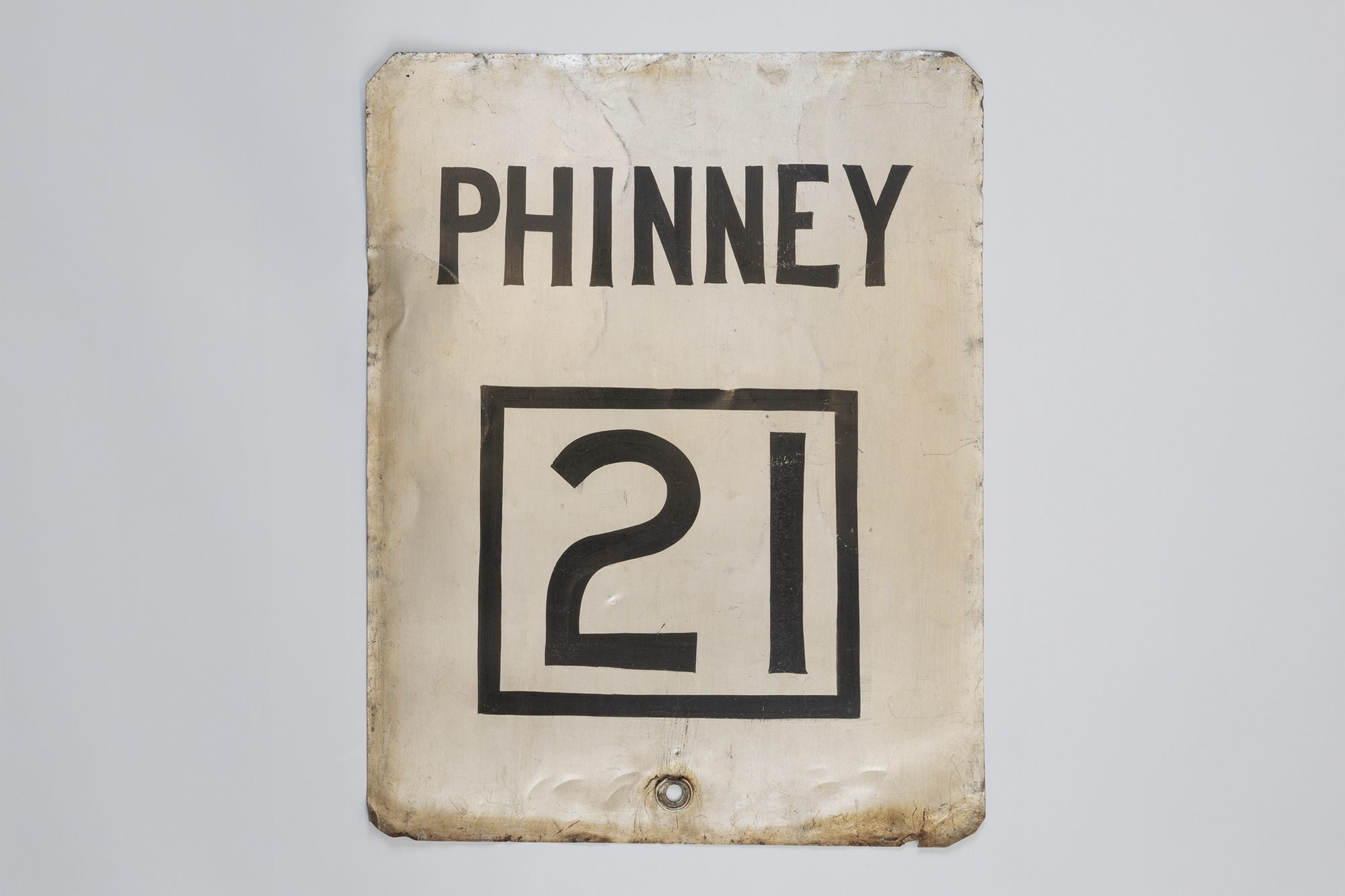 Image of Tin destination sign from Seattle street car, ca. 1910, 