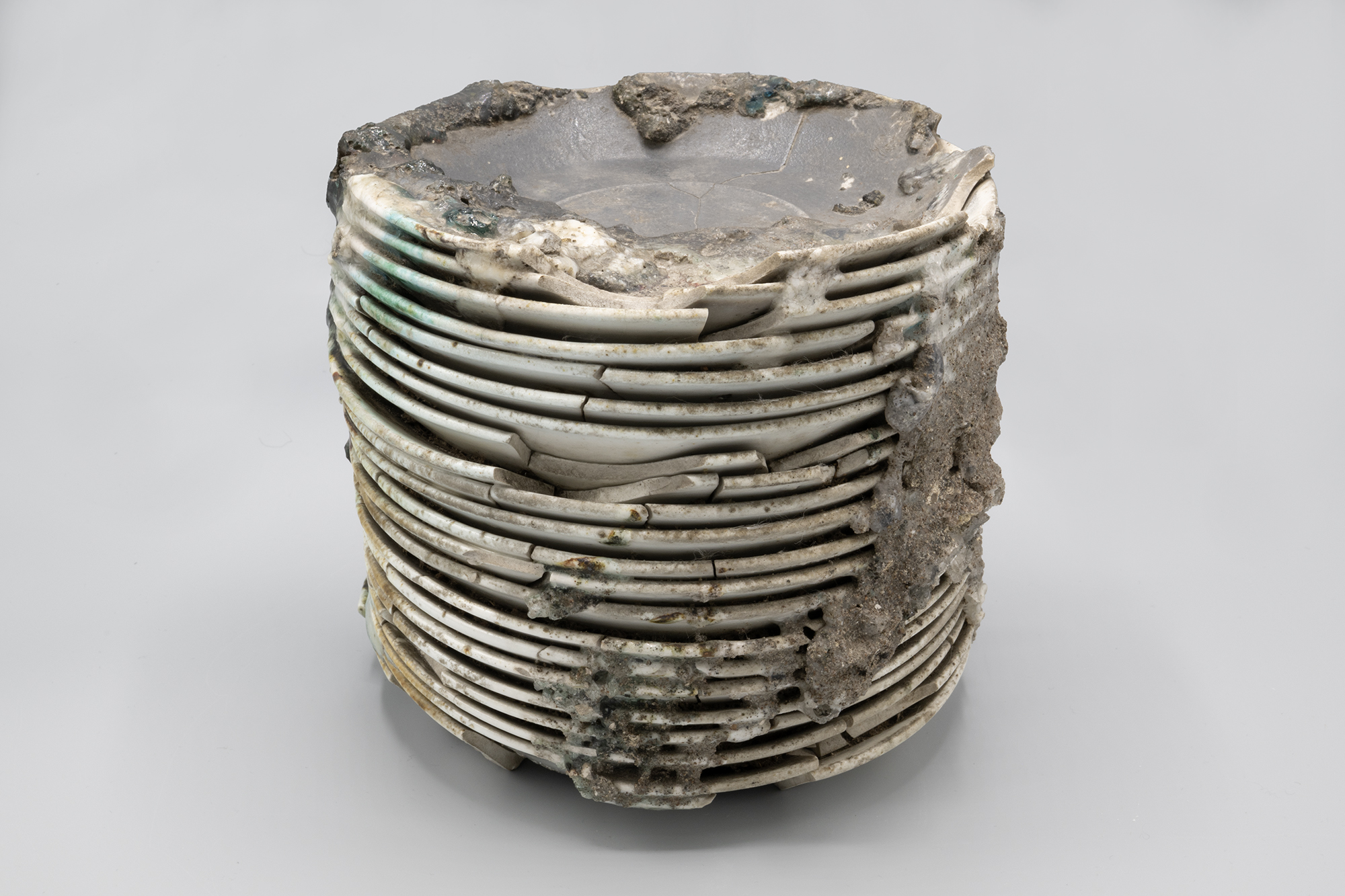Image of Stack of melted saucers from the Seattle Fire of 1889