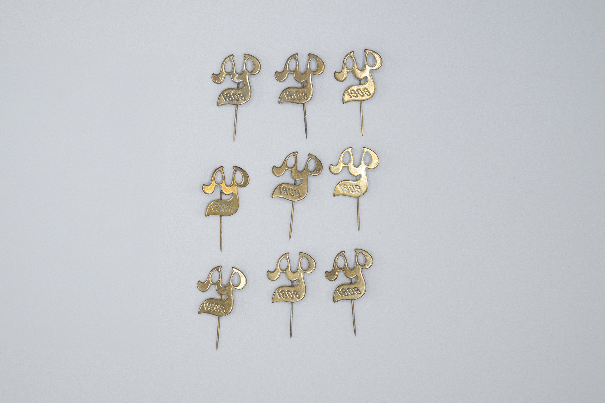 Image of AYP pins from the Alaska-Yukon-Pacific Exposition held in Seattle, 1909
