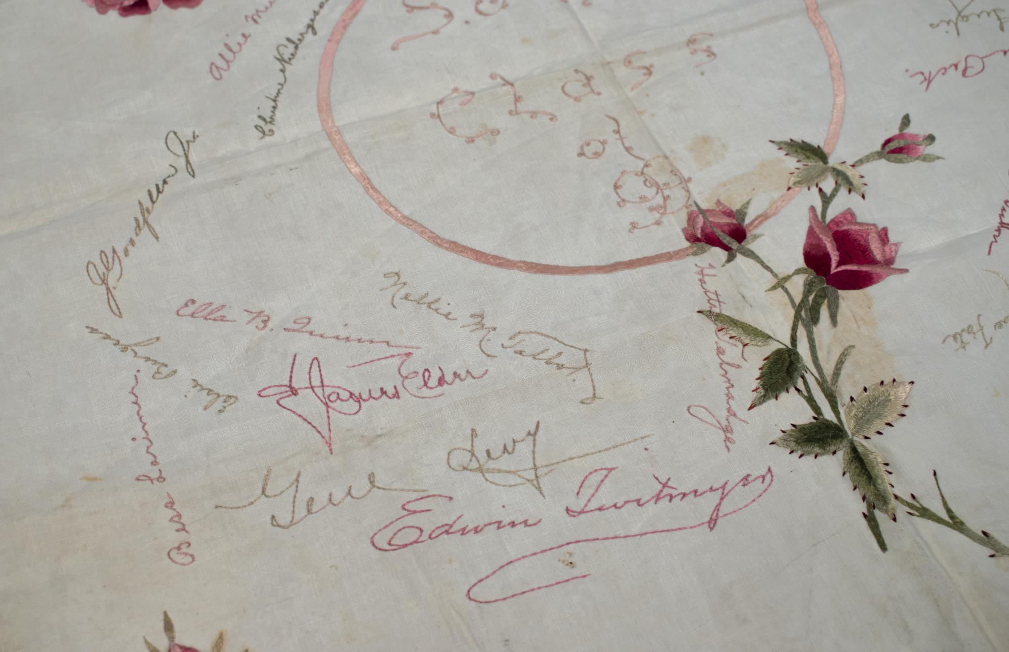 Image of Signature handkerchief of Seattle High School, class of 1899