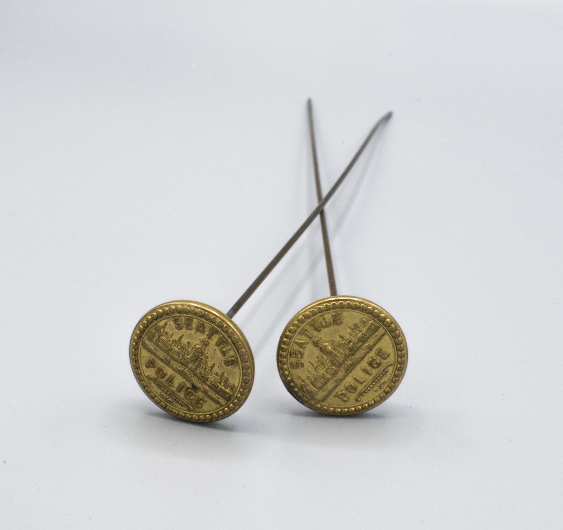 Image of Pair of handmade hatpins, ca. 1900