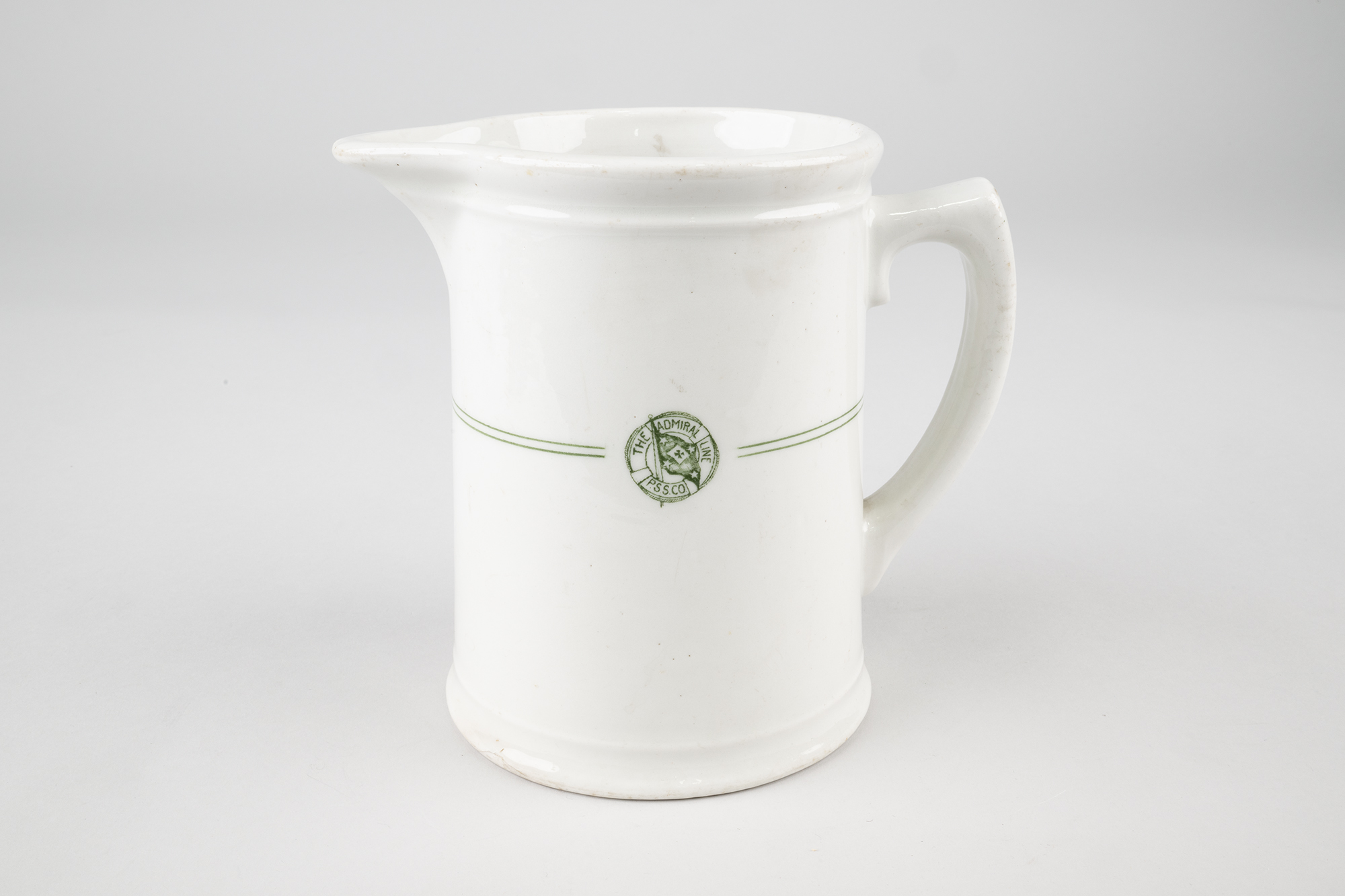 Image of Pitcher made for the Pacific Steamship Co., with Admiral Line emblem, 1924