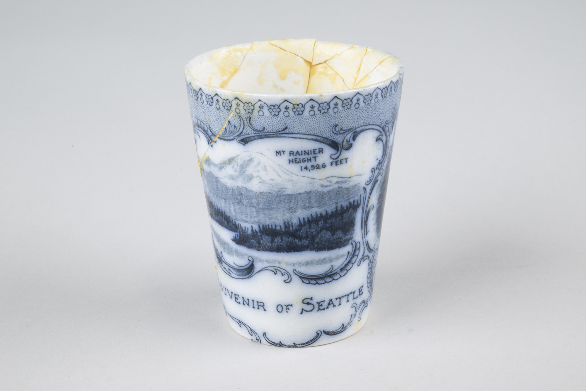 Image of Blue and white souvenir tumbler, ca. 1909