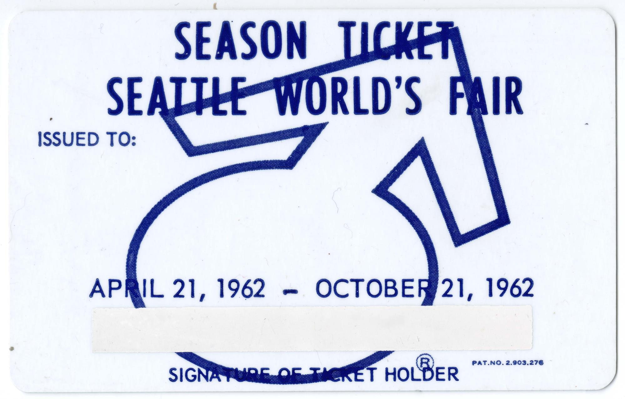 Image of Unused season ticket for the Seattle World's Fair, 1962