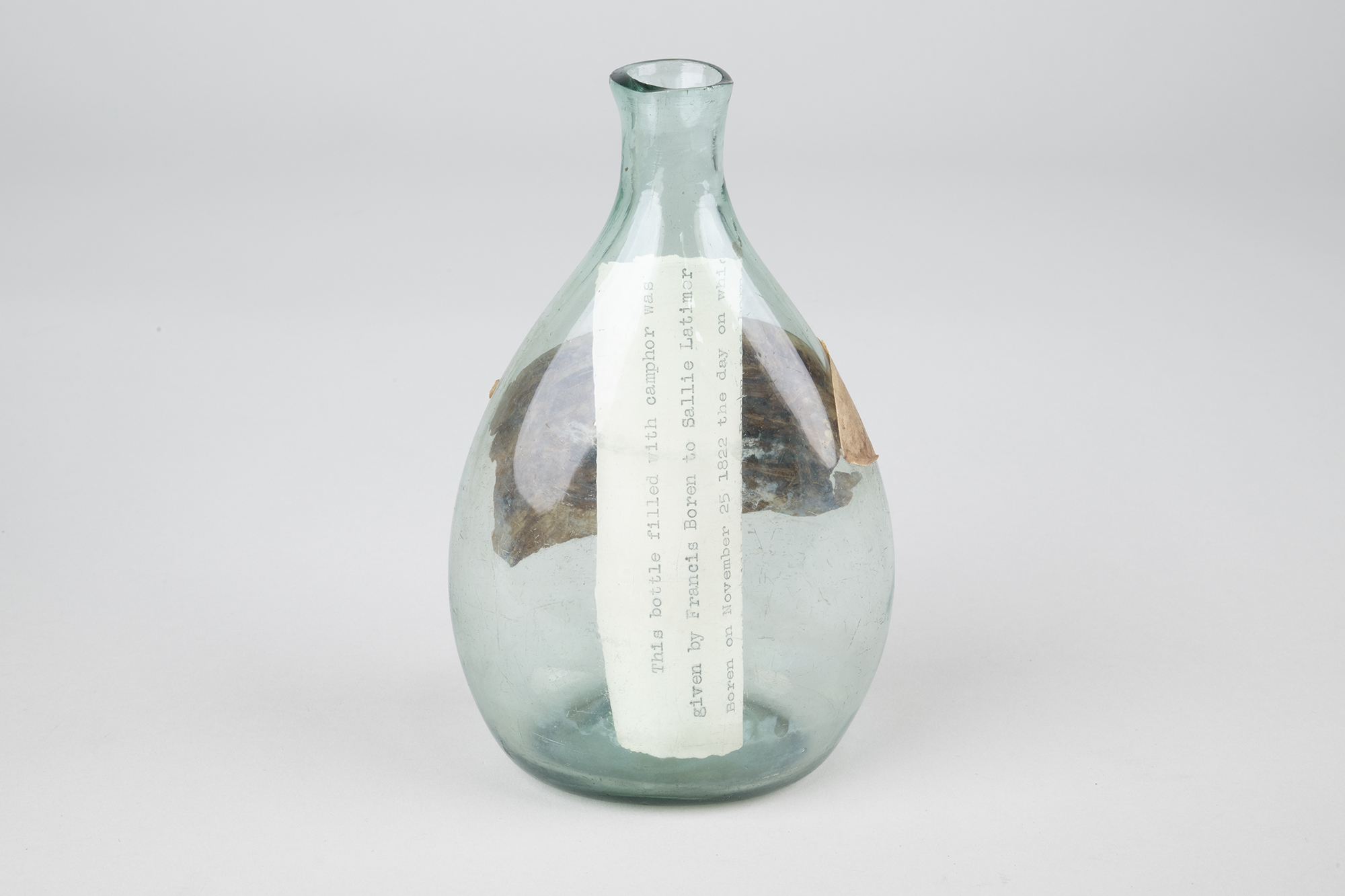 Image of Camphor bottle owned by Sarah (Sally) Latimer Boren, 1822