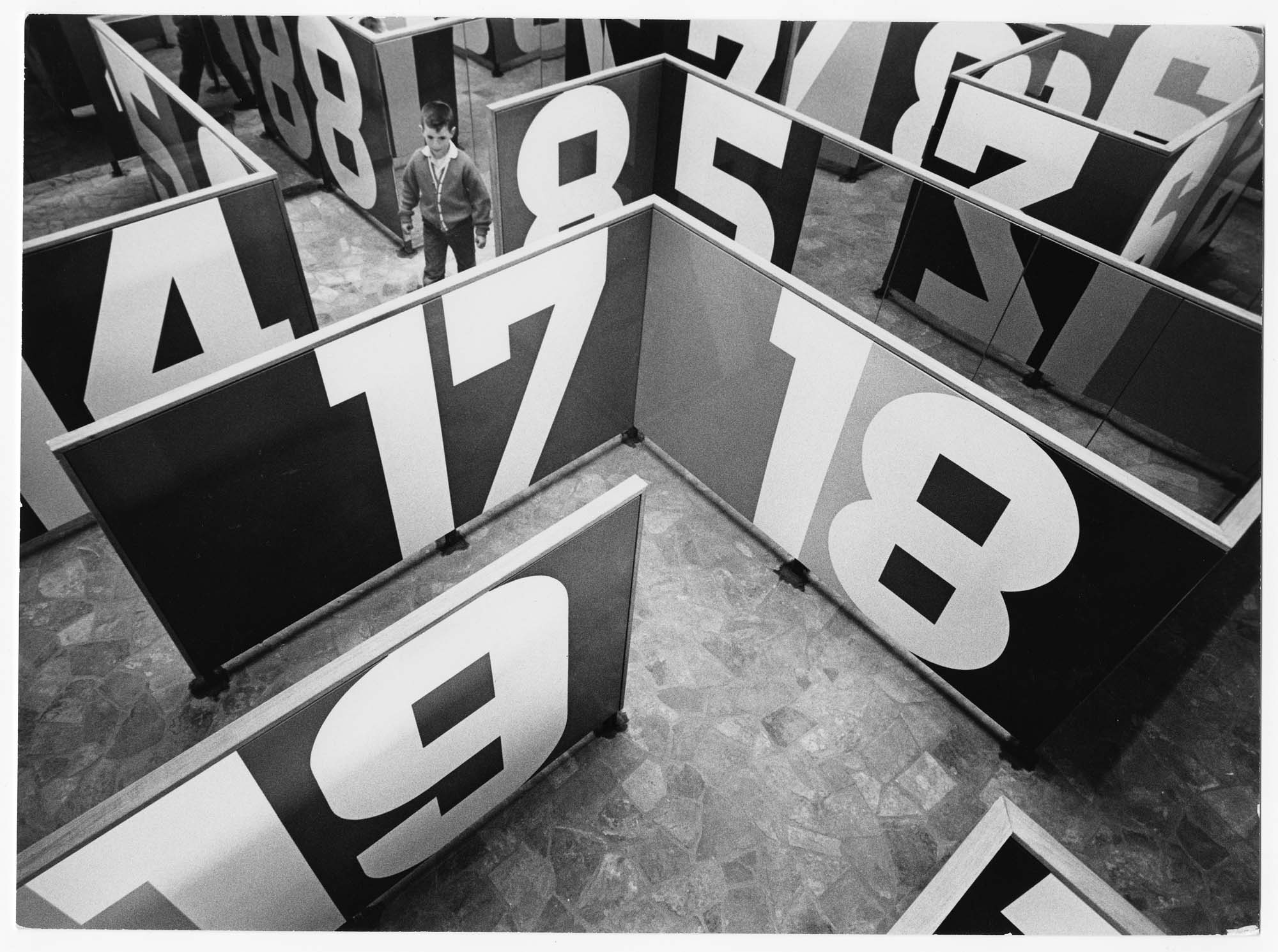 Image of Child in maze at IBM exhibit, Seattle World's Fair, 1962