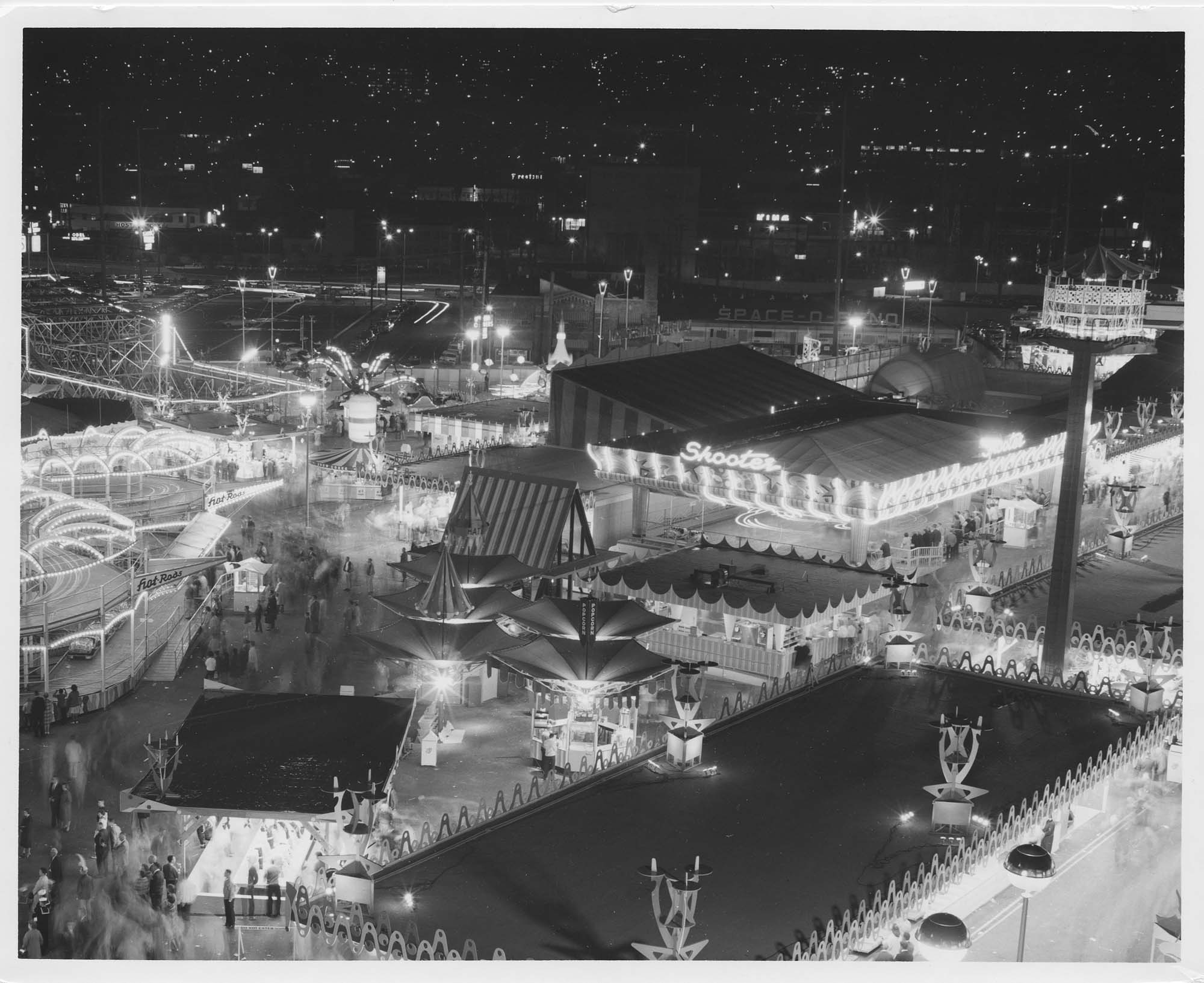 Image of Gayway at night, Seattle World's Fair, 1962