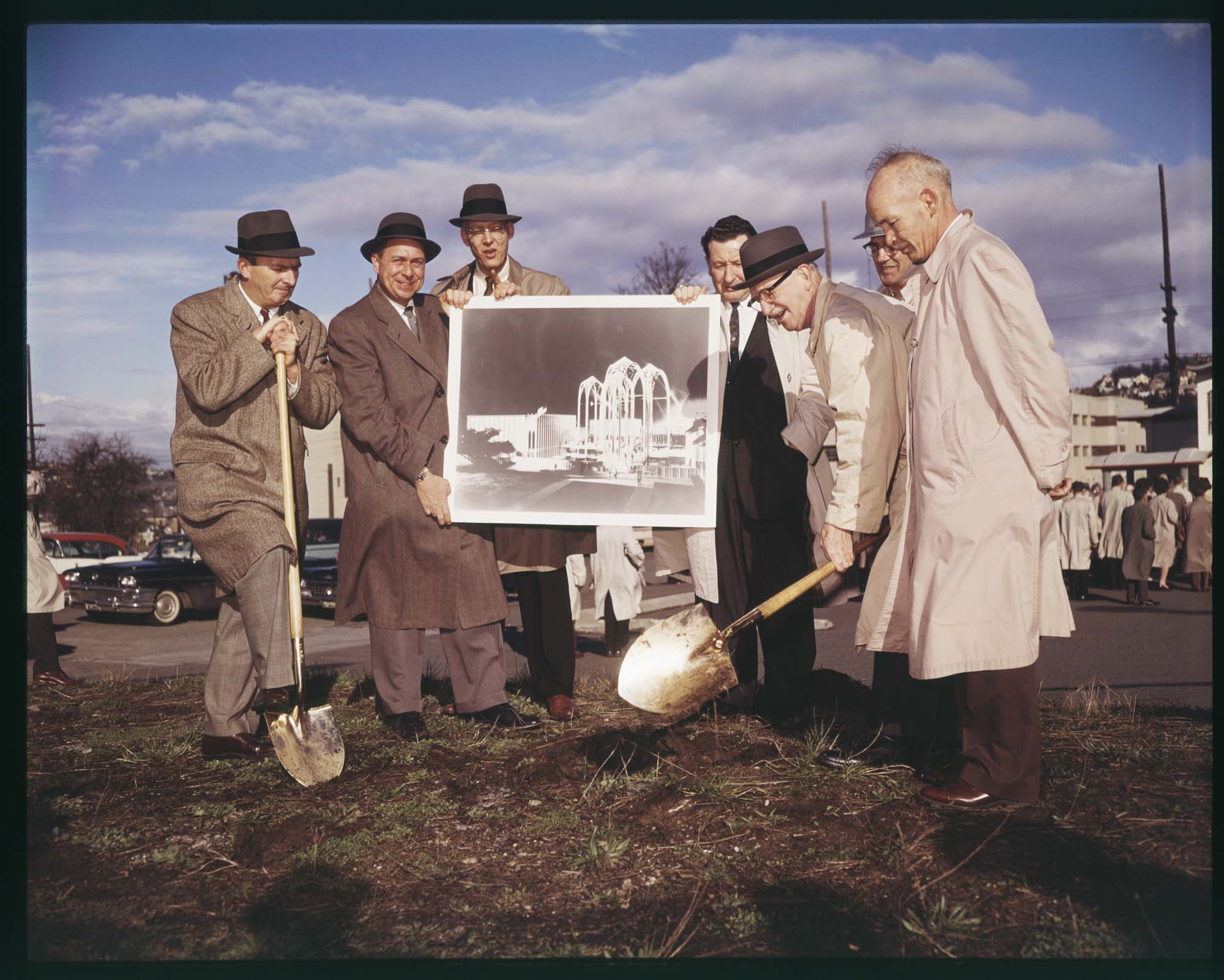 Image of U.S. Science Pavilion groundbreaking ceremony, Seattle World's Fair, February 22, 1961