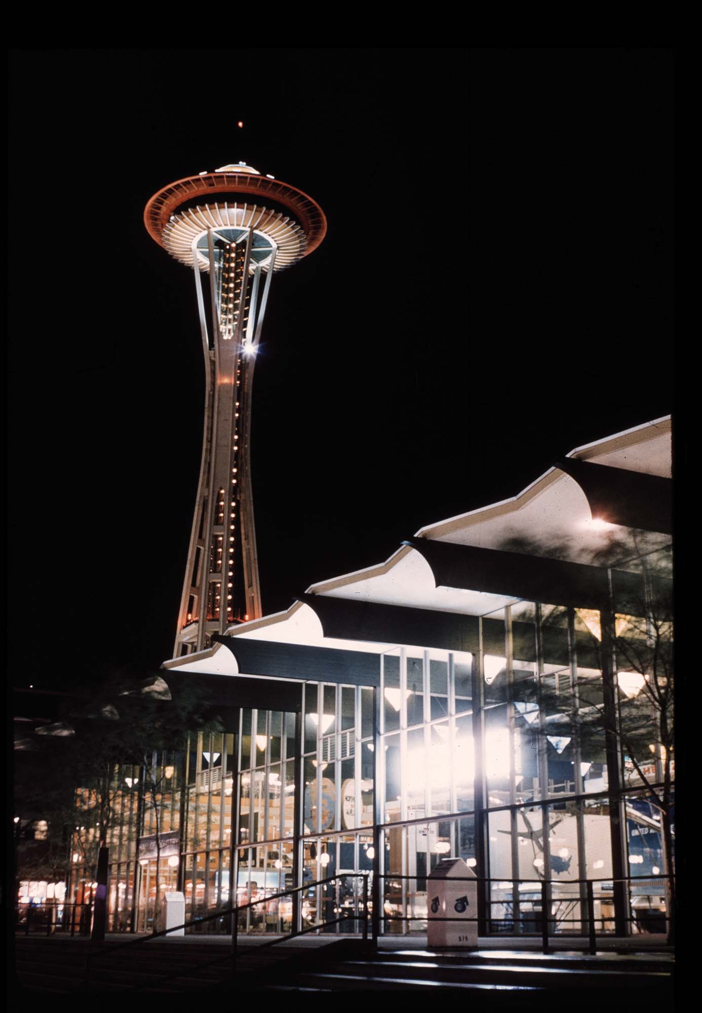 Image of Space Needle at night, Seattle World's Fair, 1962
