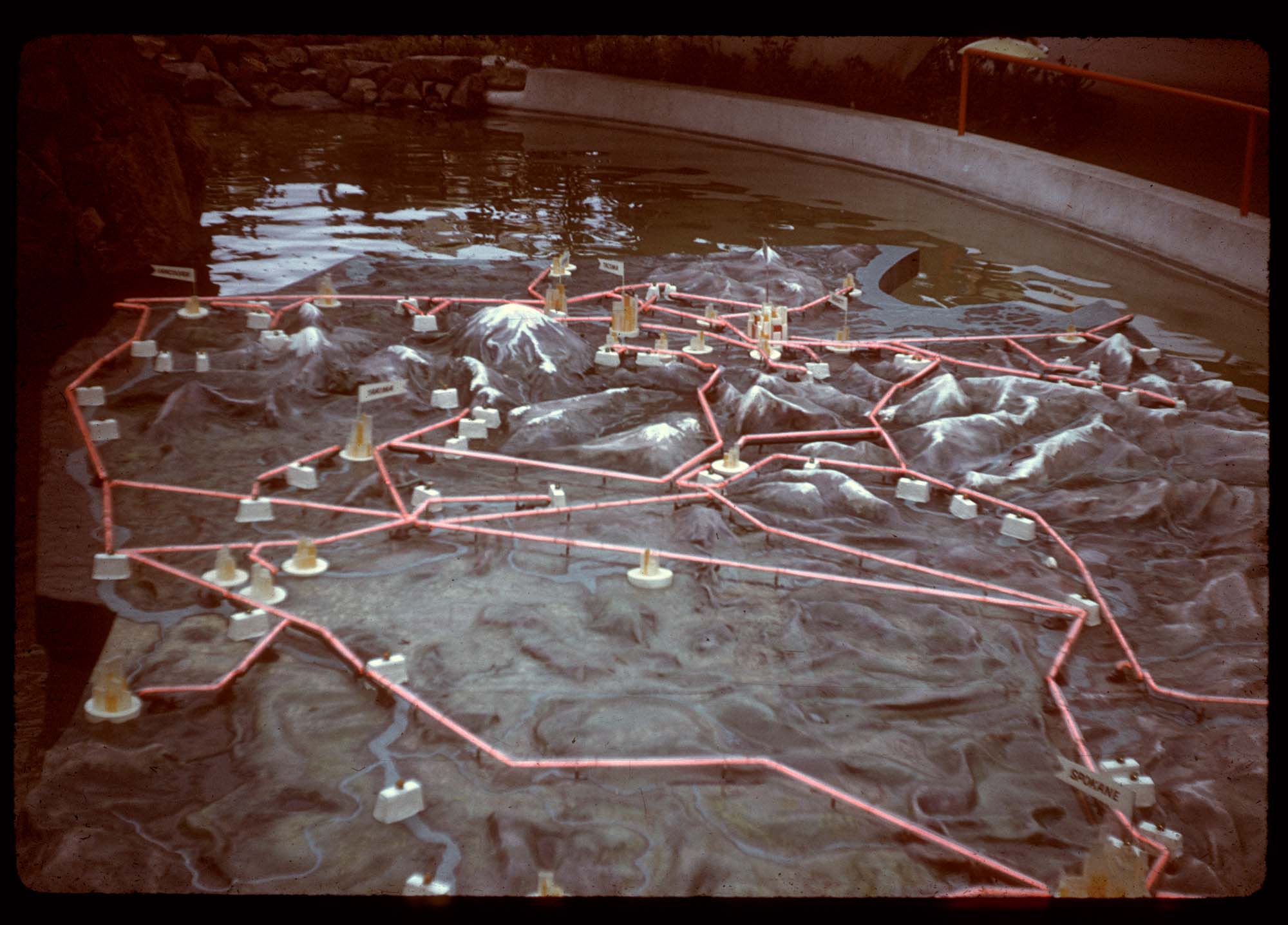 Image of Hydroelectric power relief map of Washington State, Seattle World's Fair, 1962