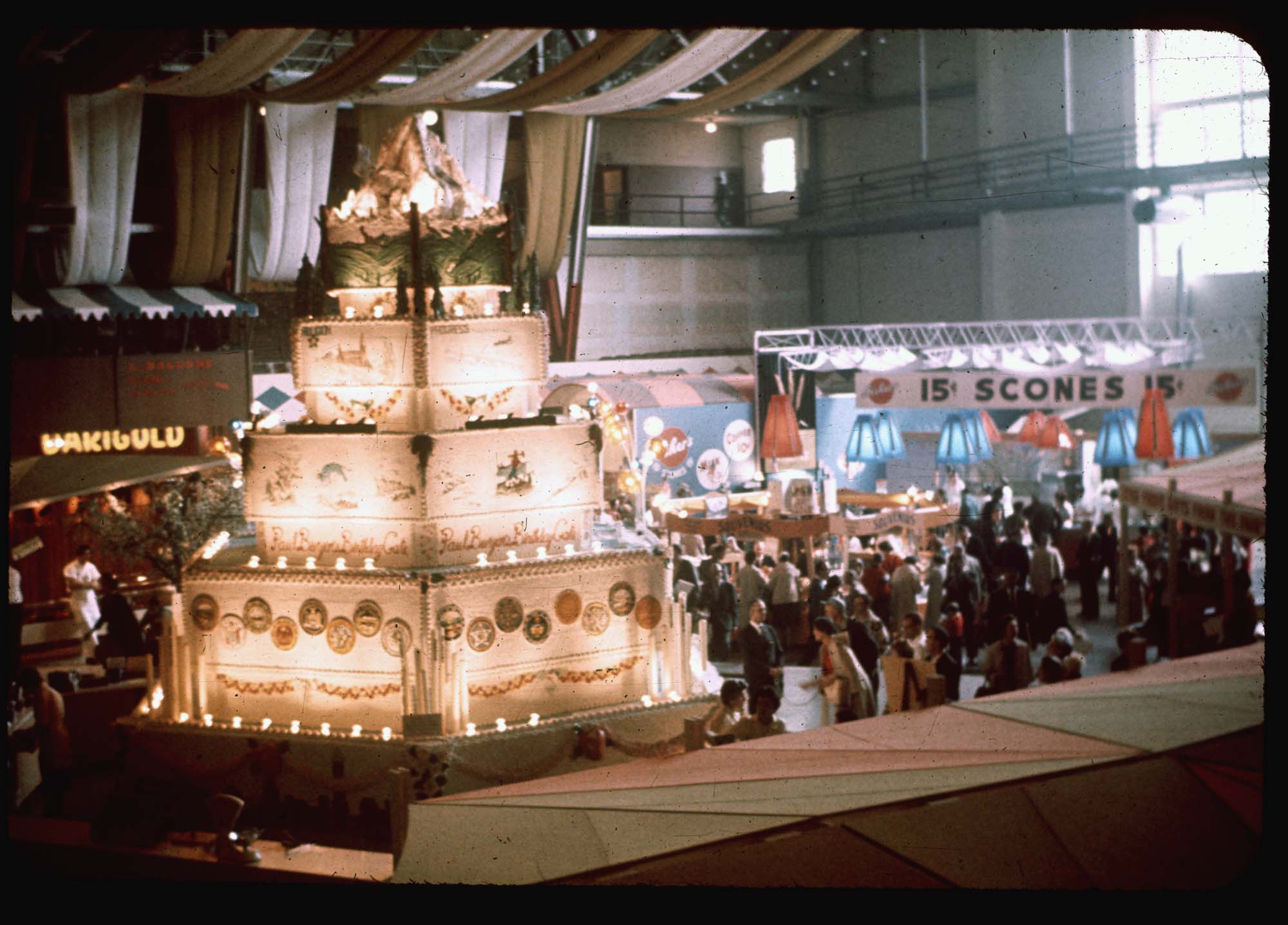 Image of Paul Bunyan's birthday cake display, Seattle World's Fair, 1962