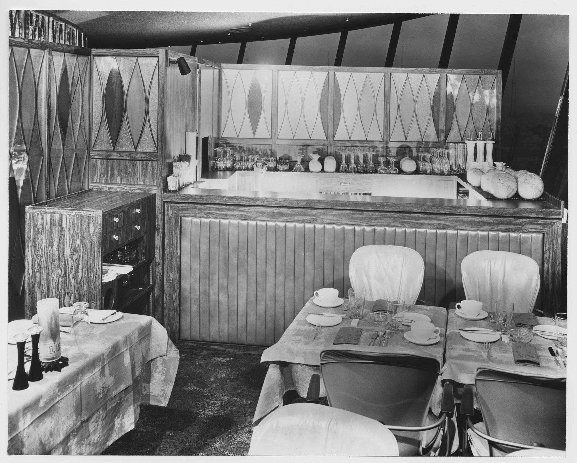 Image of Space Needle restaurant interior, Seattle World's Fair, 1962
