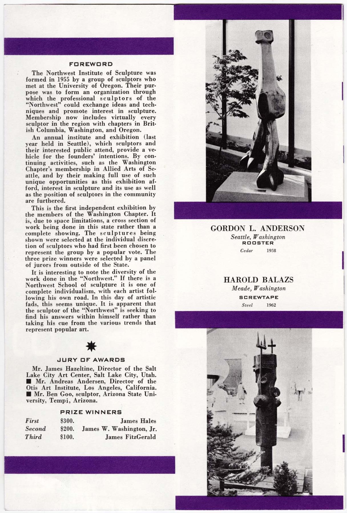 Image of Northwest Institute of Sculpture leaflet, Seattle World's Fair, 1962