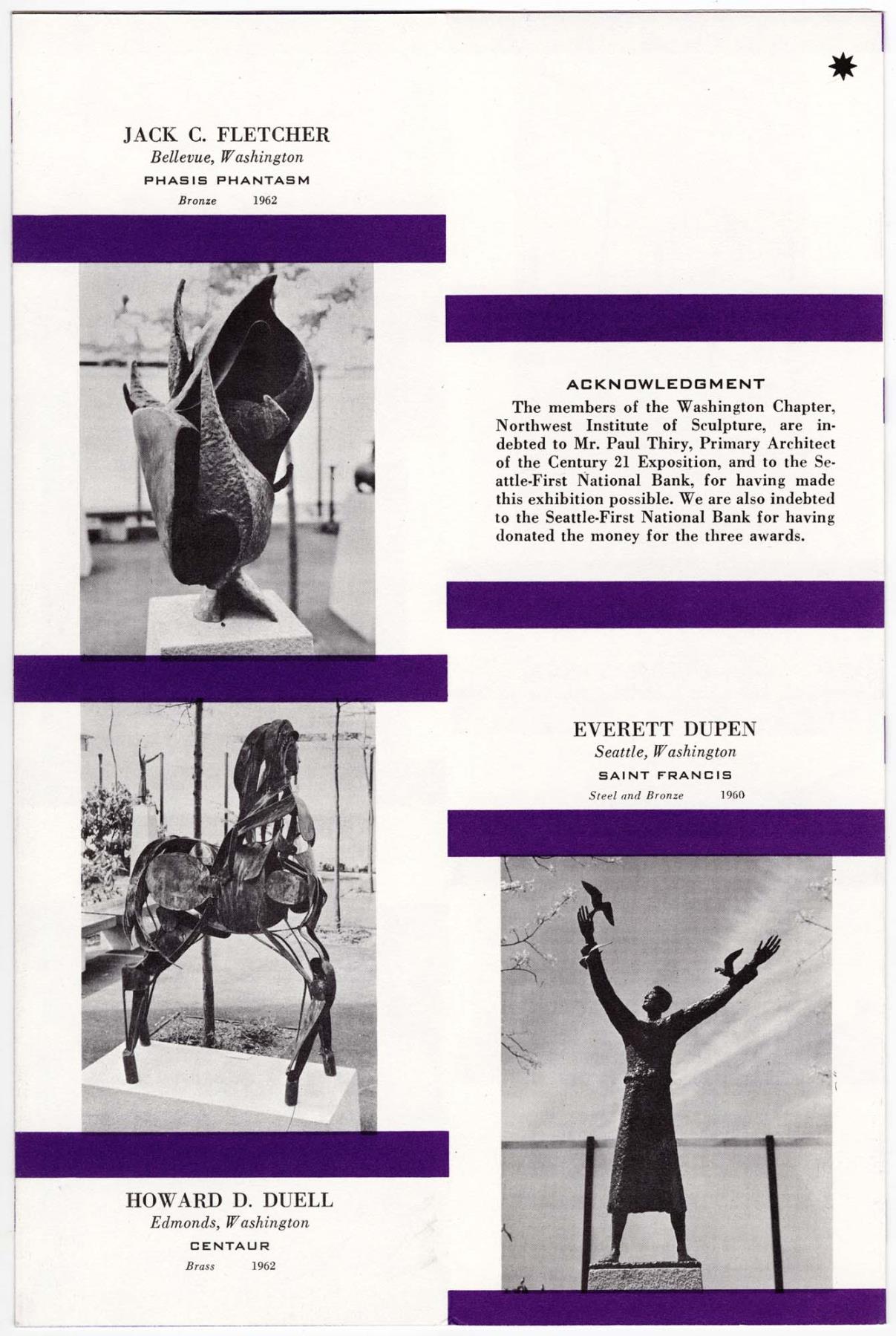 Image of Northwest Institute of Sculpture leaflet, Seattle World's Fair, 1962