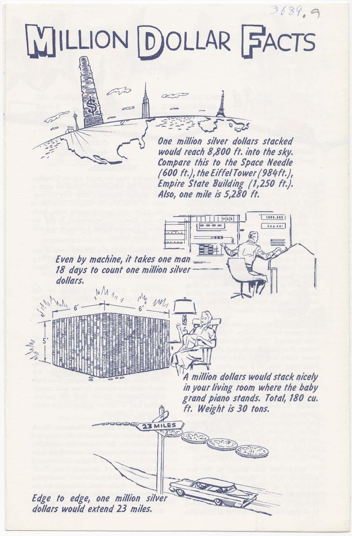 Image of $1,000,000 Silver Dollar Display at the Seattle World's Fair leaflet, 1962