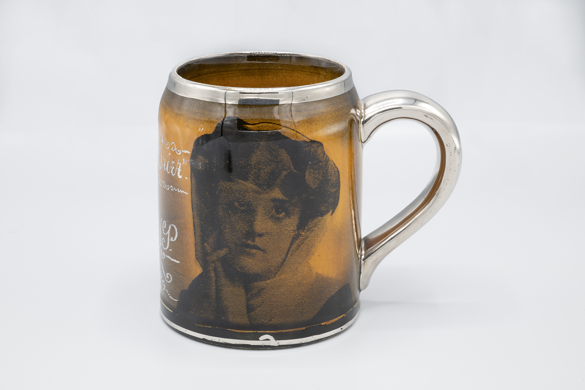 Image of AYPE souvenir mug with image of Georgia C. Brier, 1909