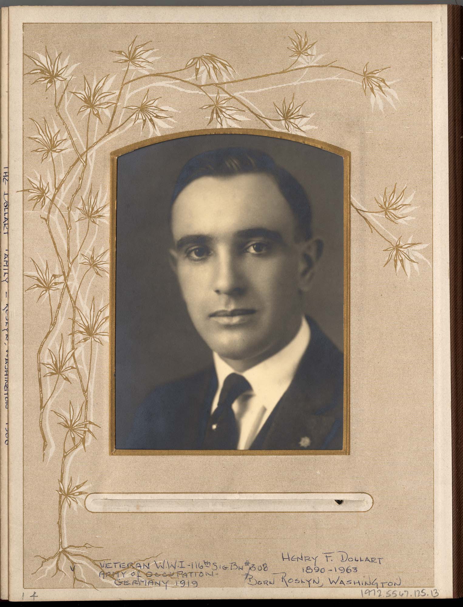Image of Henry F. Dollart , Seattle, Washington, circa 1919