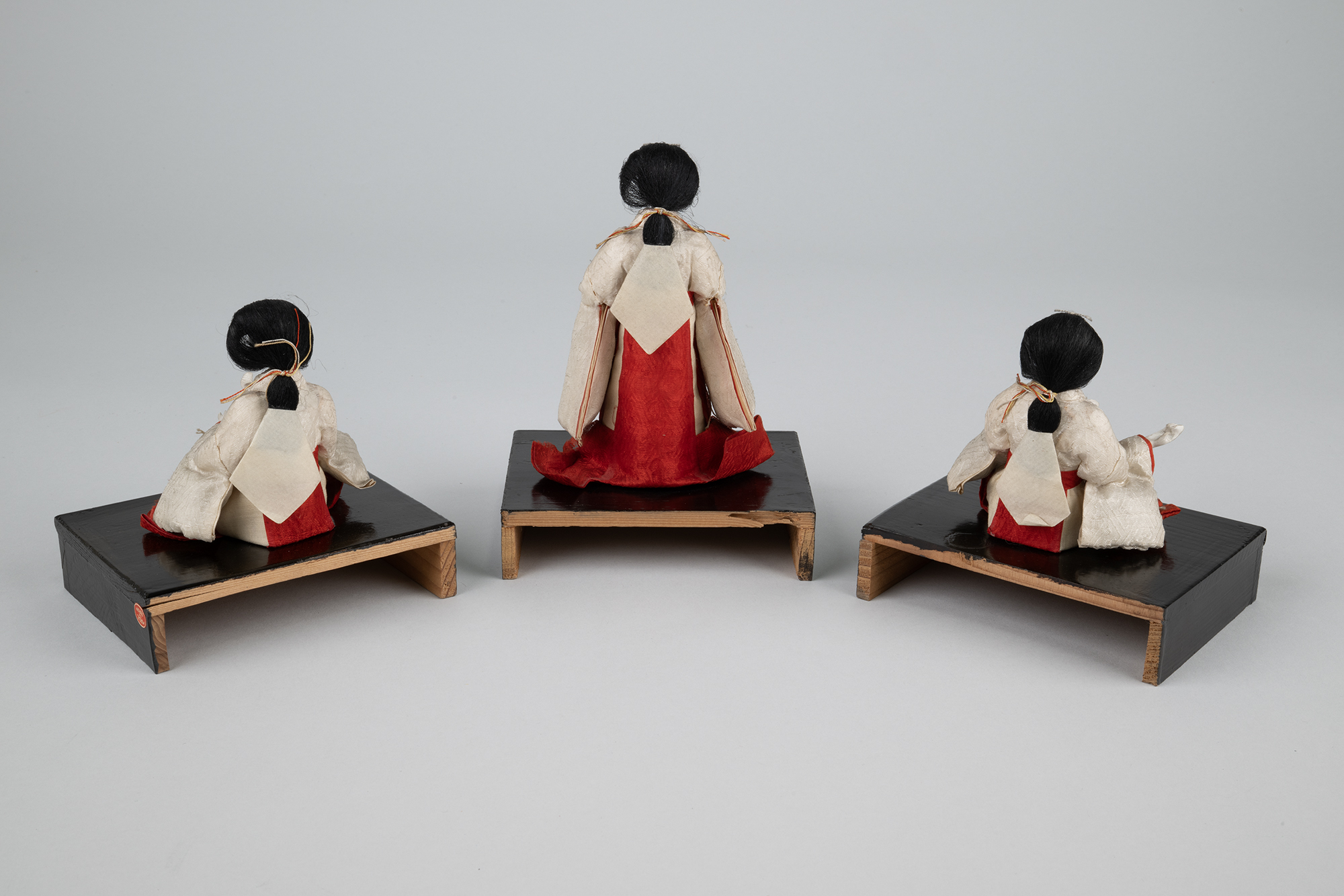 Image of Three dolls, high servants to the empress, from a Girls’ Day set, ca. 1930-1940