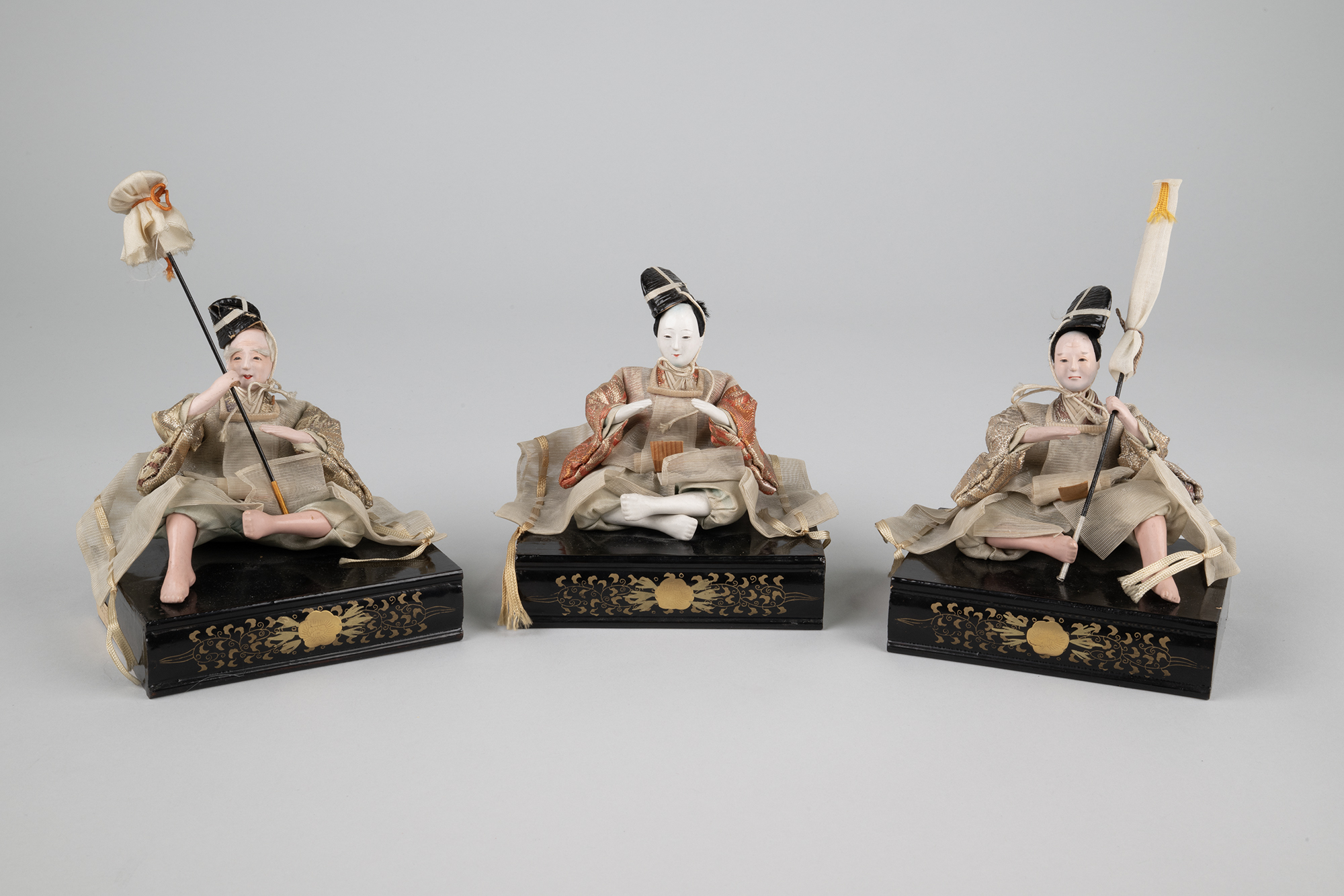 Image of Three low servants from a Girls’ Day set, ca. 1930-1940