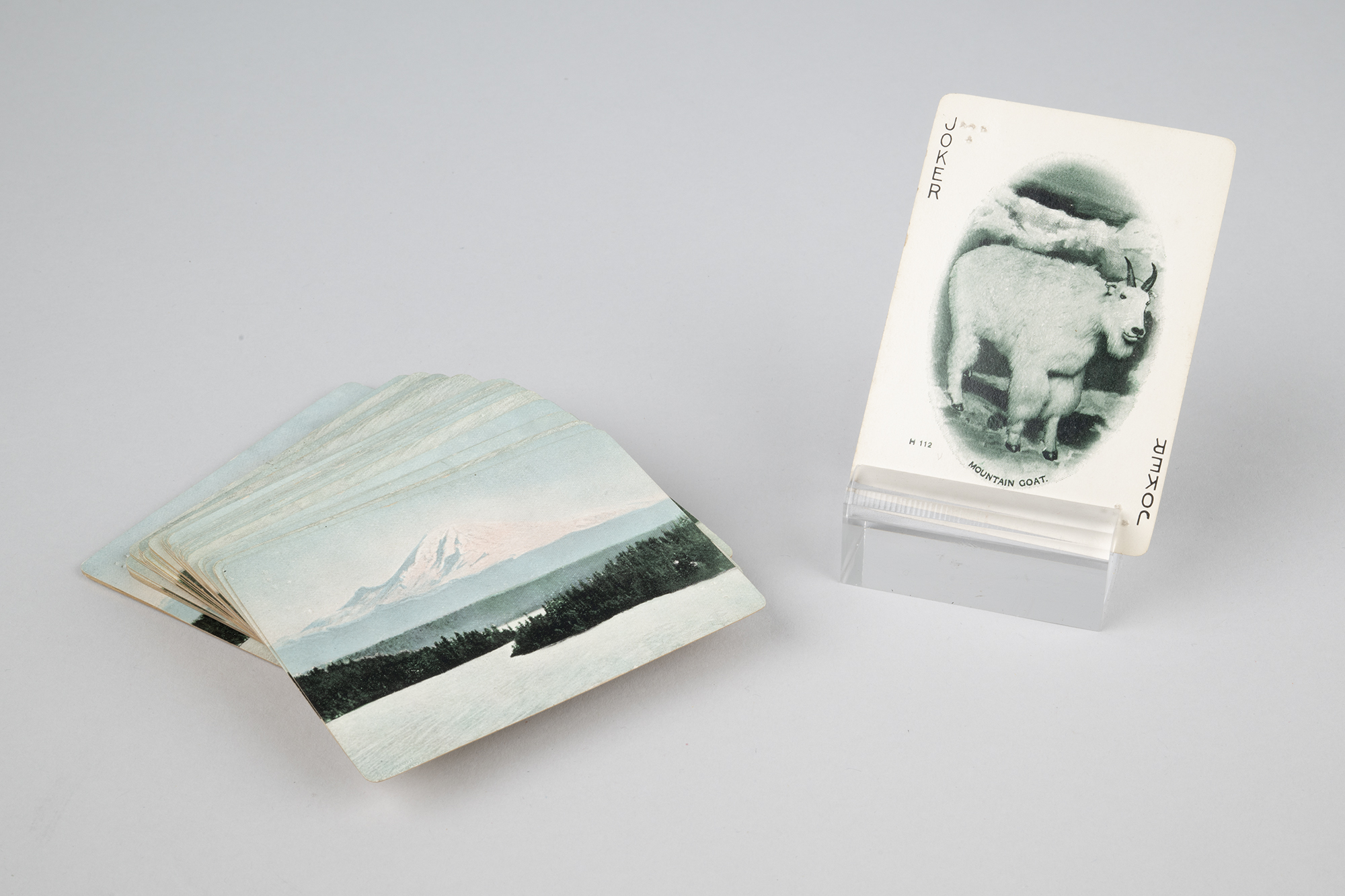 Image of Deck of cards with Pacific Northwest scenes and braille, ca. 1900