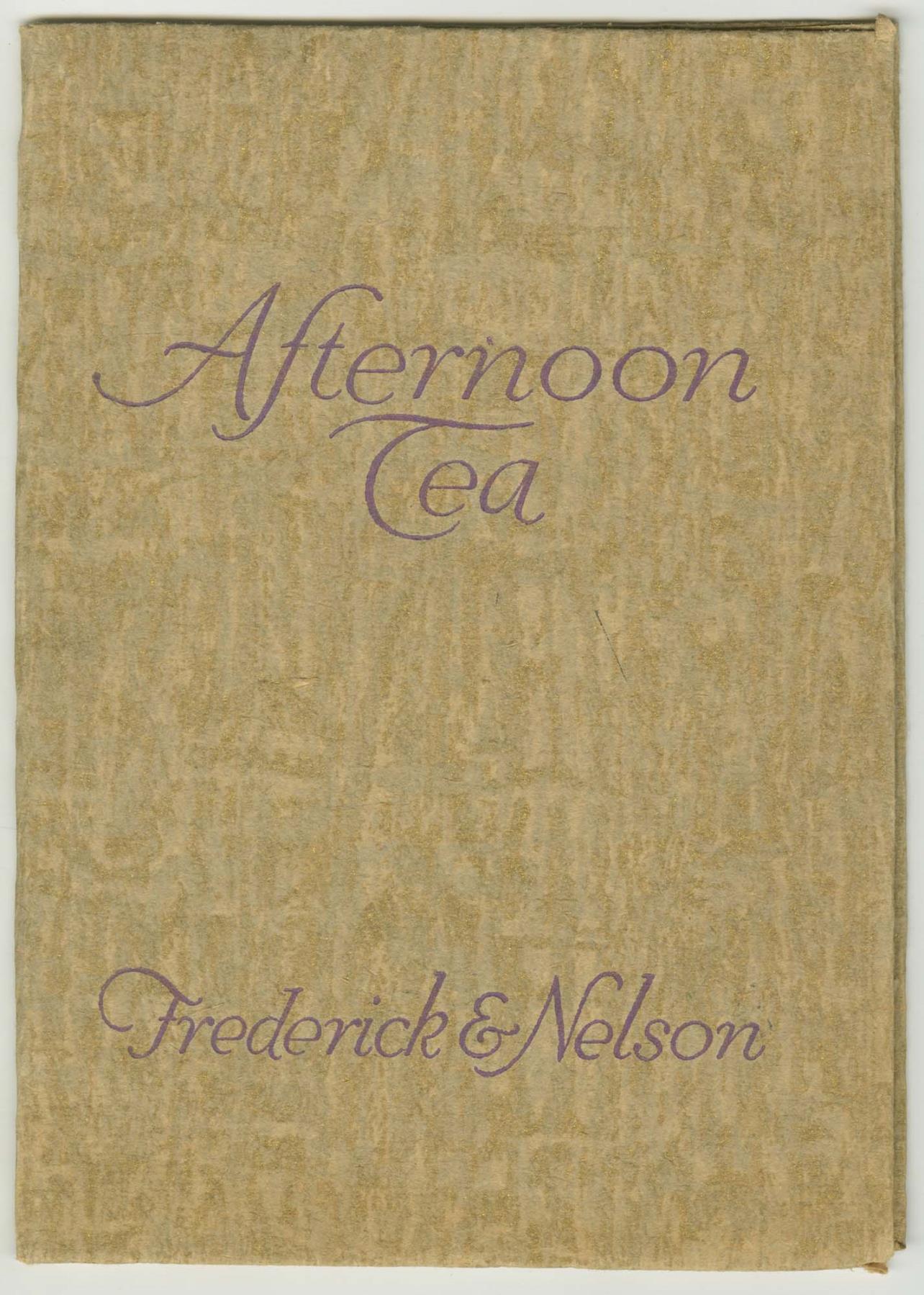 Image of Frederick & Nelson's Tea Room menu for Afternoon Tea, circa 1935