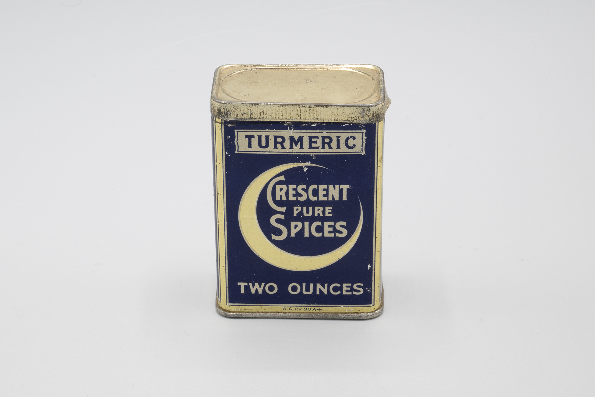 Image of Tin for turmeric from Crescent Pure Spices, ca. 1910