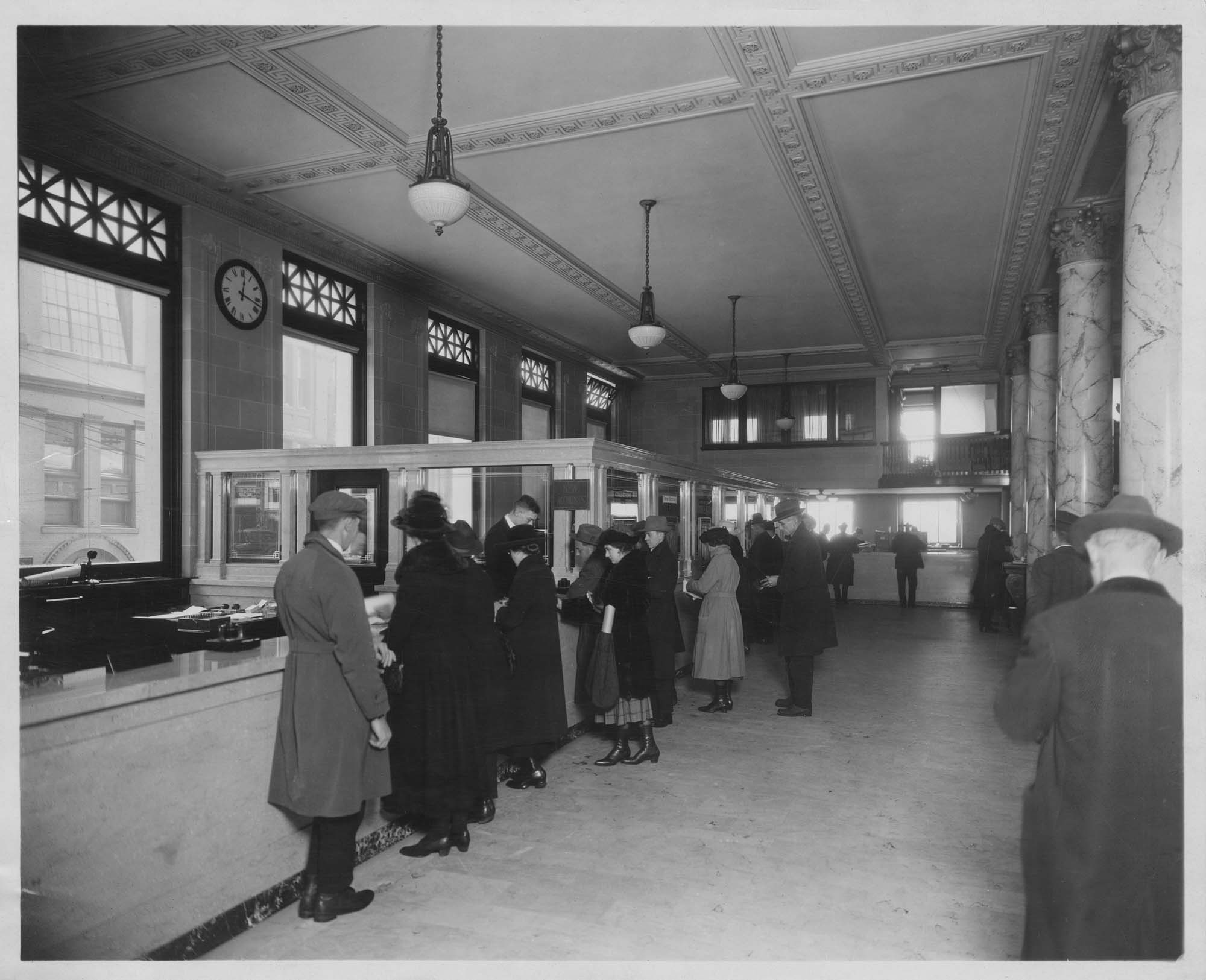 Image of Customers inside Washington Mutual Savings Bank, circa 1923