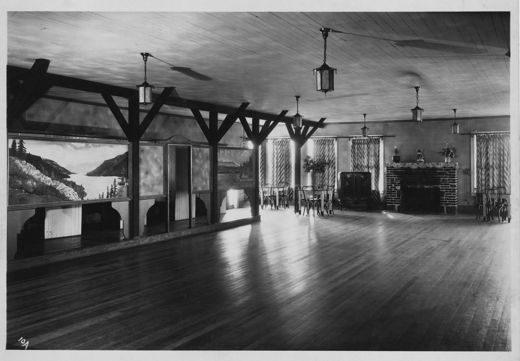 Image of Interior of Hamilton's Resort, Fletcher Bay, circa 1920