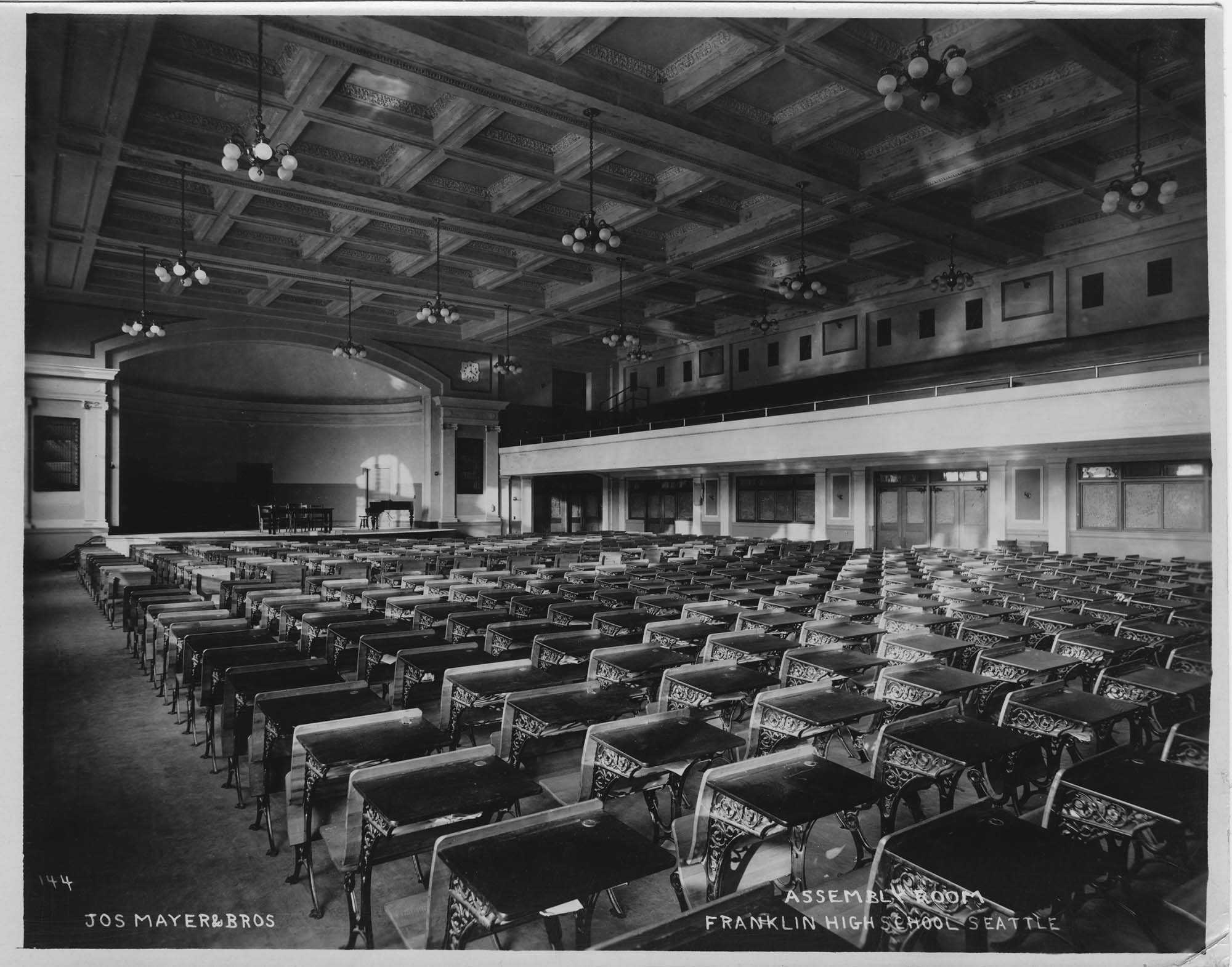 Image of Assembly room in Franklin High School, Seattle, circa 1912