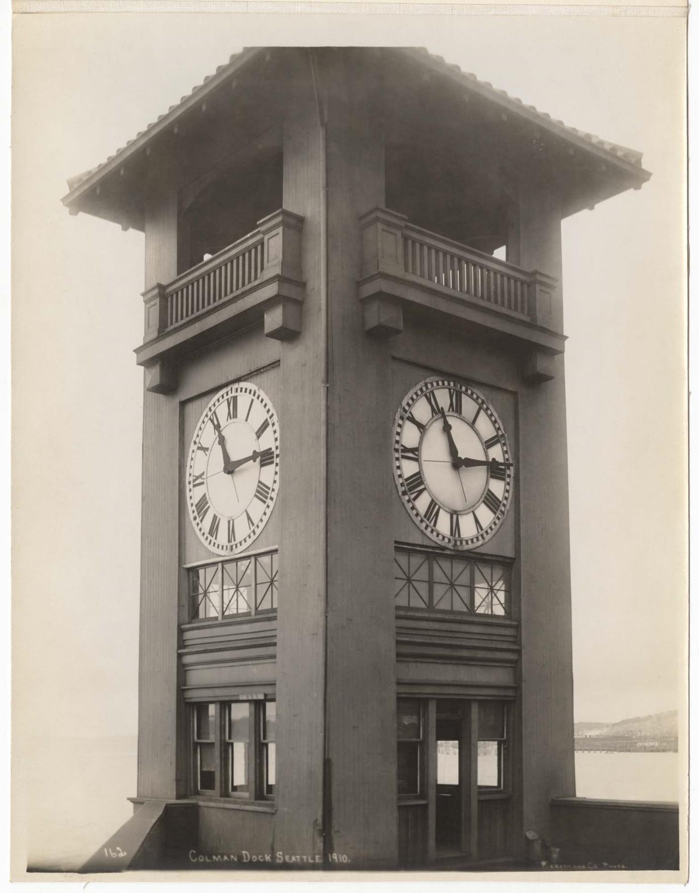 Image of Clock at Colman Dock, Seattle, 1910
