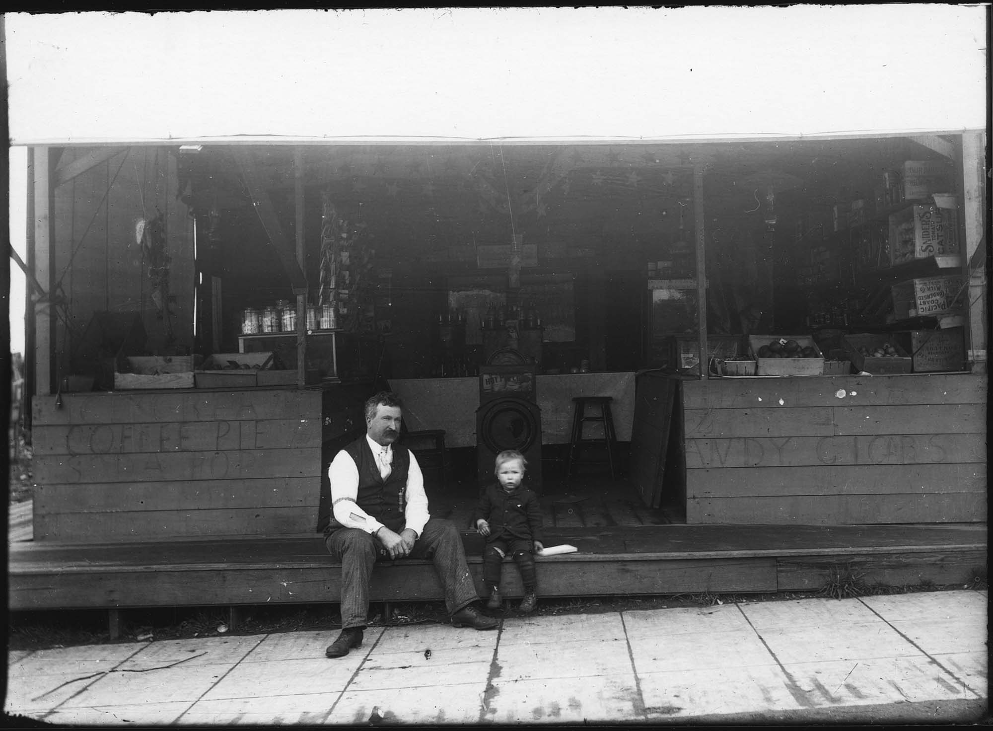 Image of Refreshment stand on streetcar line, Seattle, circa 1910