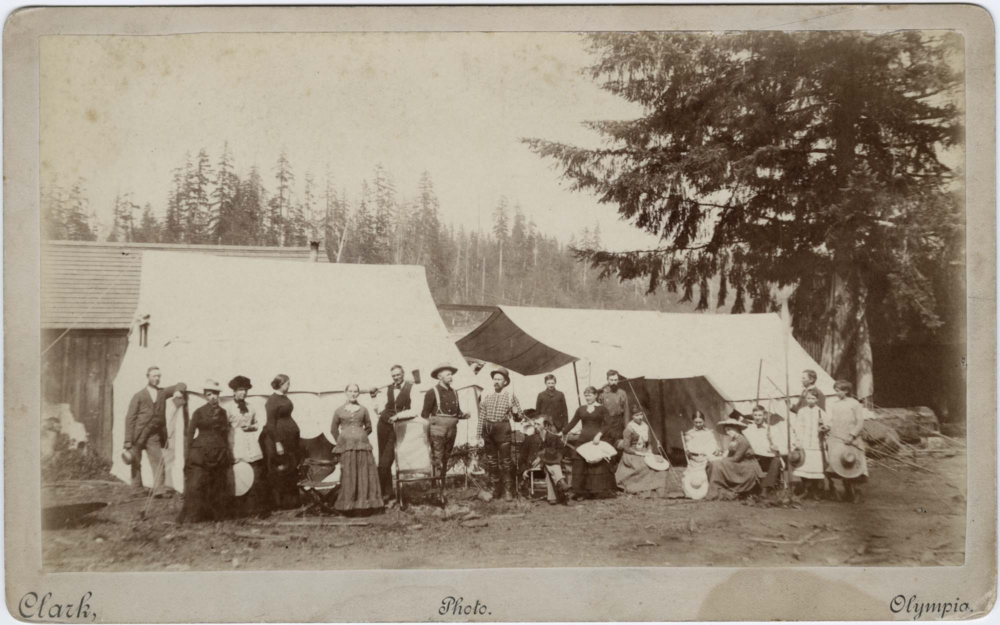 Image of Group of people and tents on Vashon Island, 1885