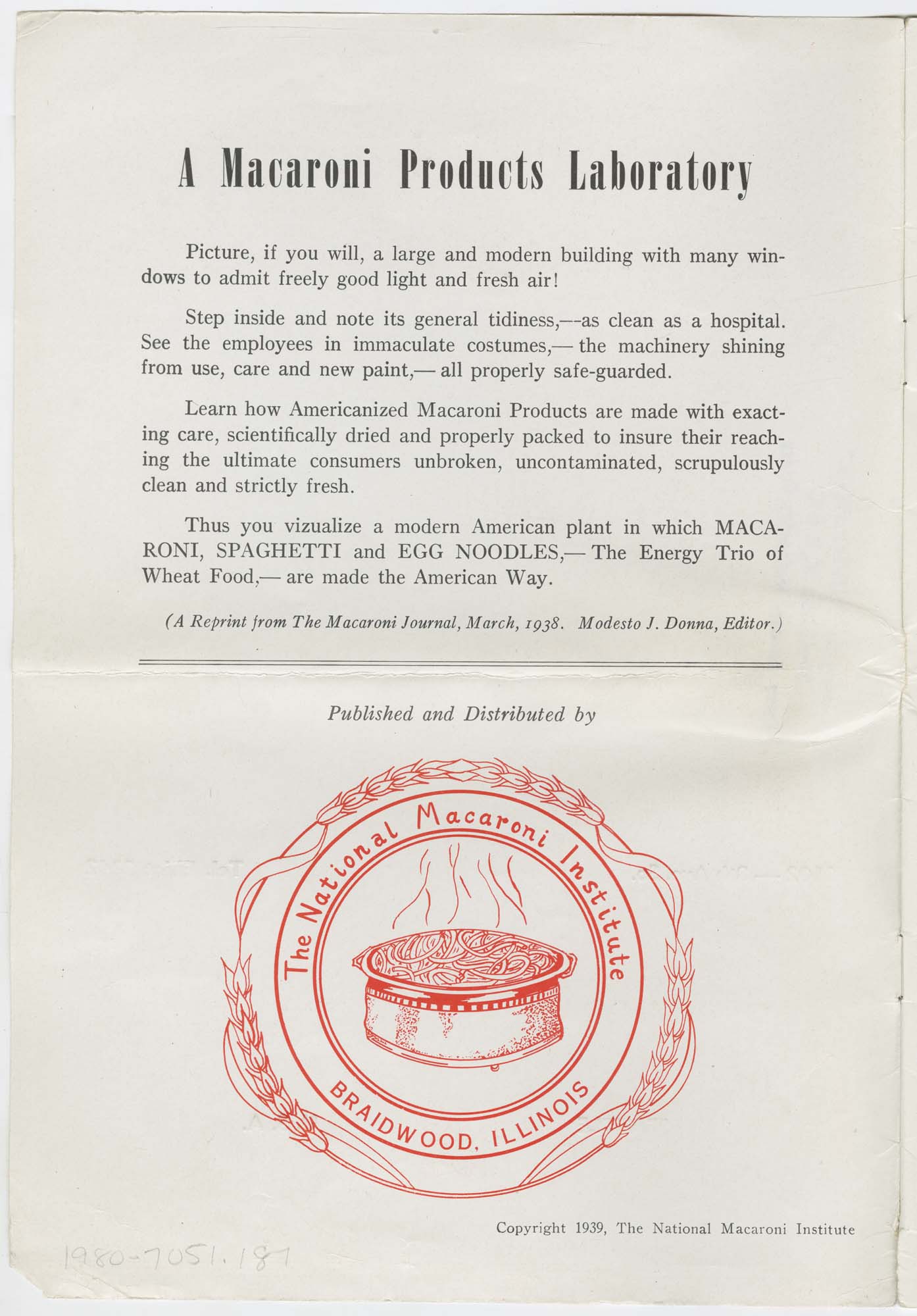 Image of Americanized Macaroni Products: An Interesting Story of the Macaroni Family, 1939