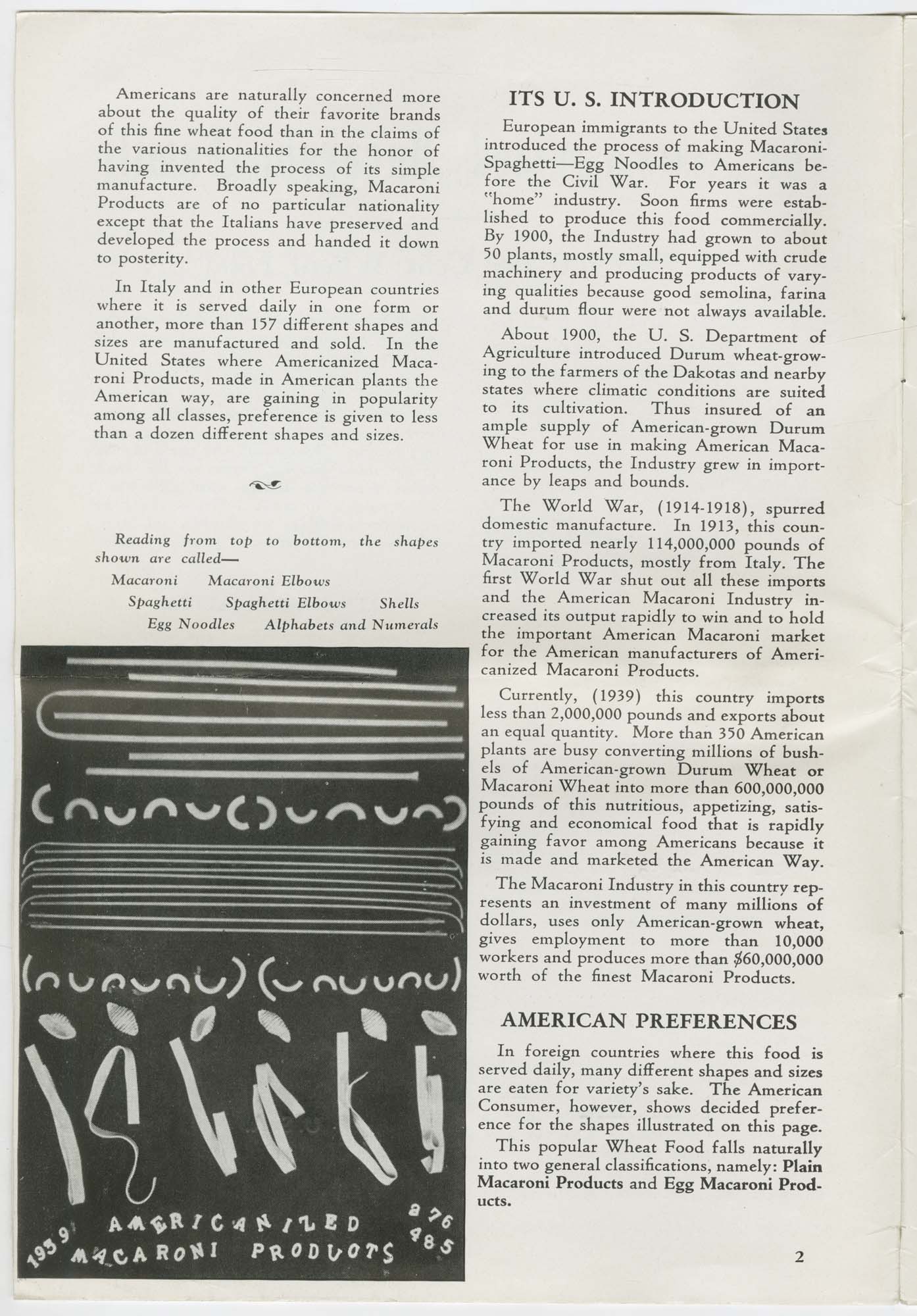 Image of Americanized Macaroni Products: An Interesting Story of the Macaroni Family, 1939