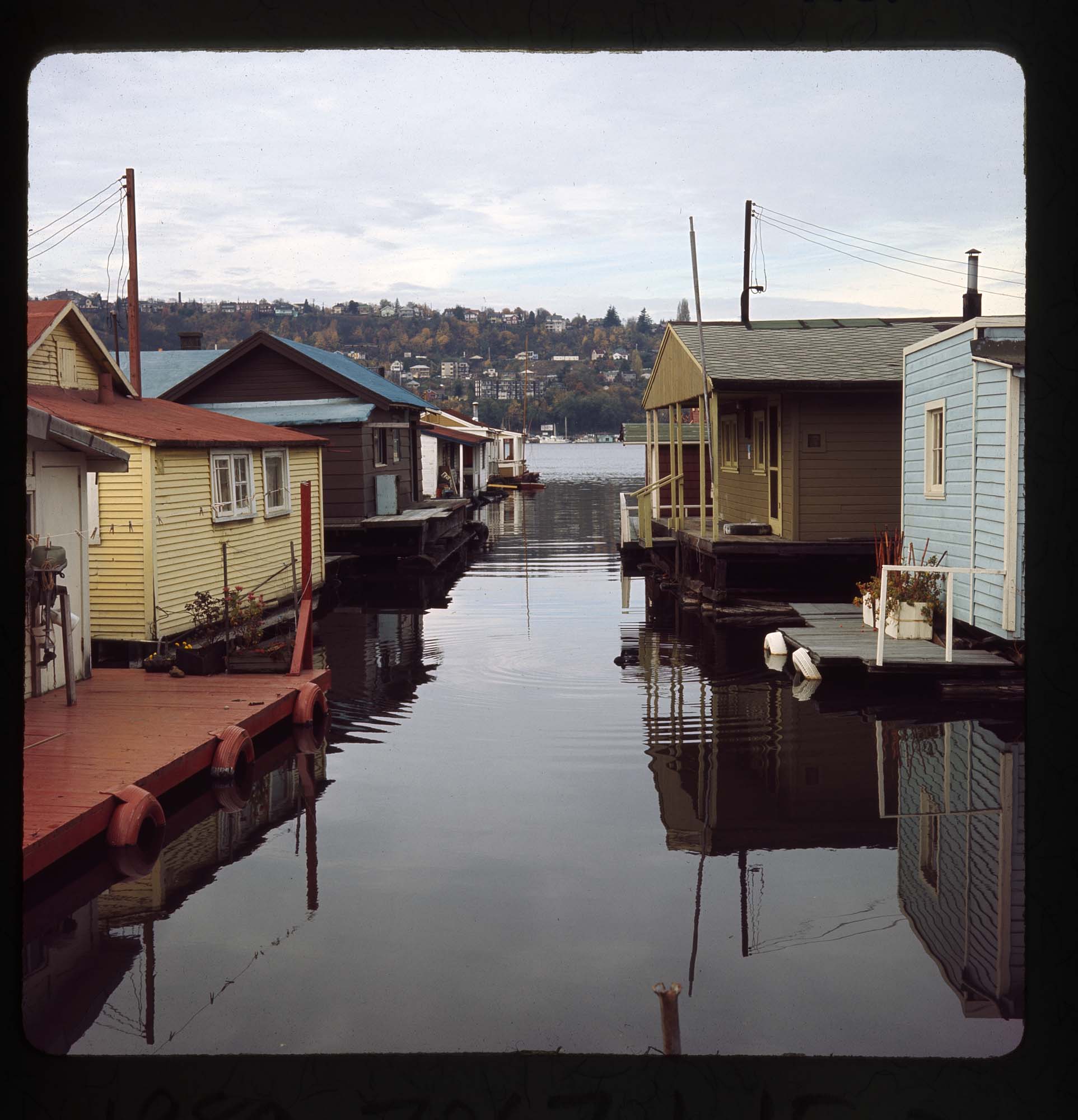 Image of Floating homes on Lake Union, Seattle, circa 1967