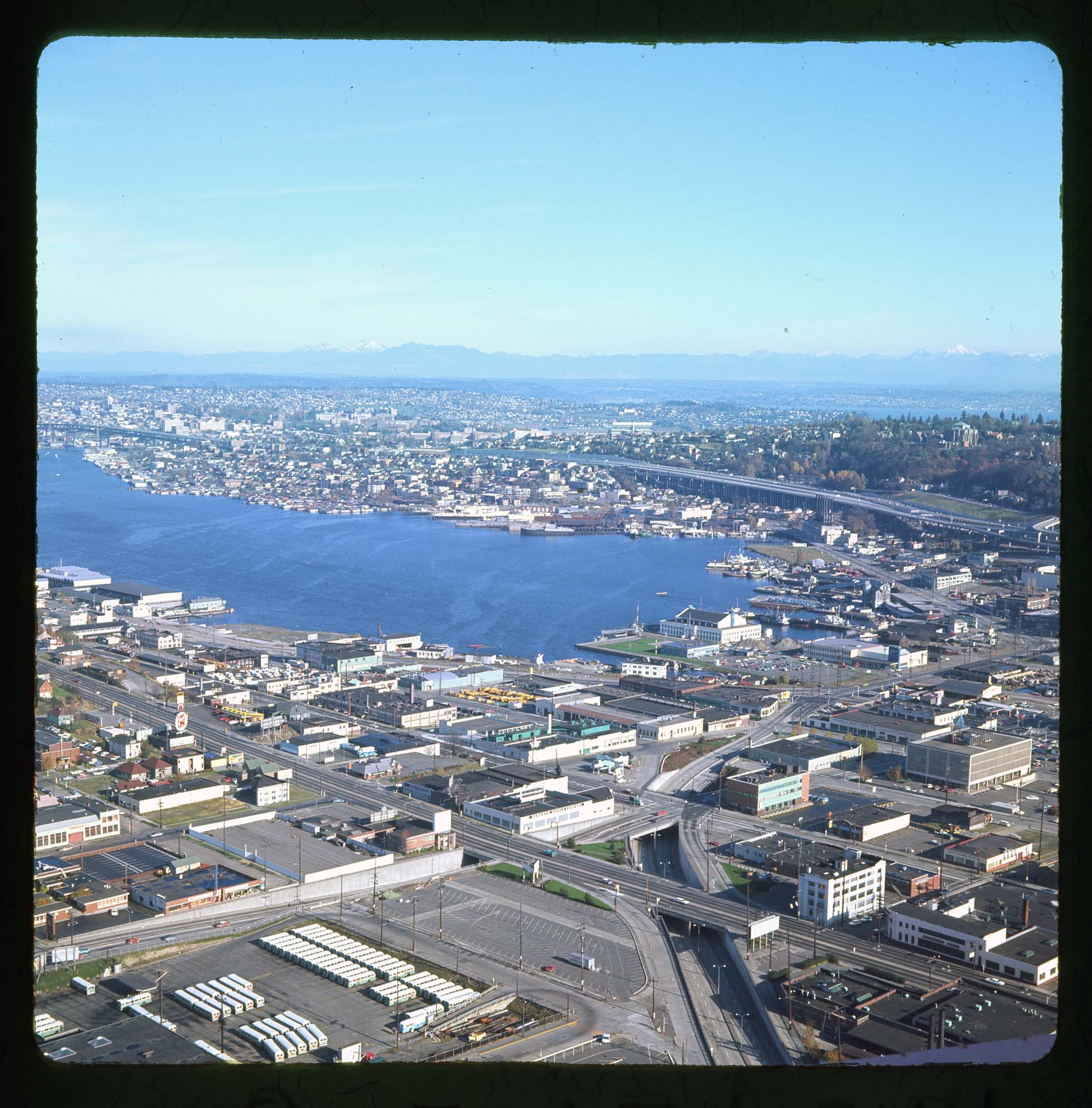 Image of Aerial view of Lake Union, taken from the southwest, Seattle, 1967