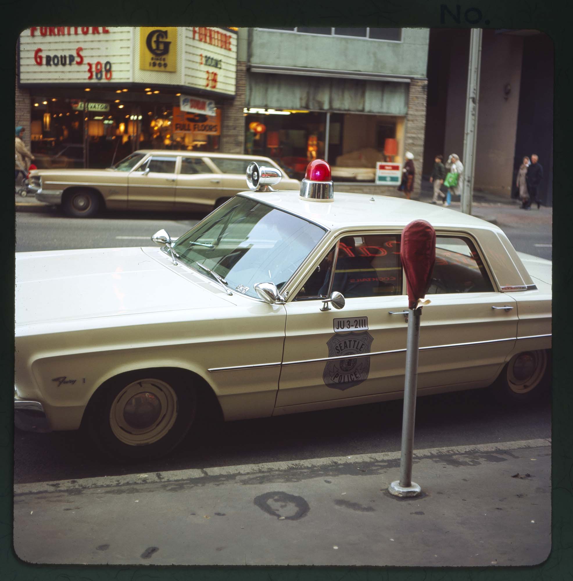 Image of Seattle Police Department car, 1967