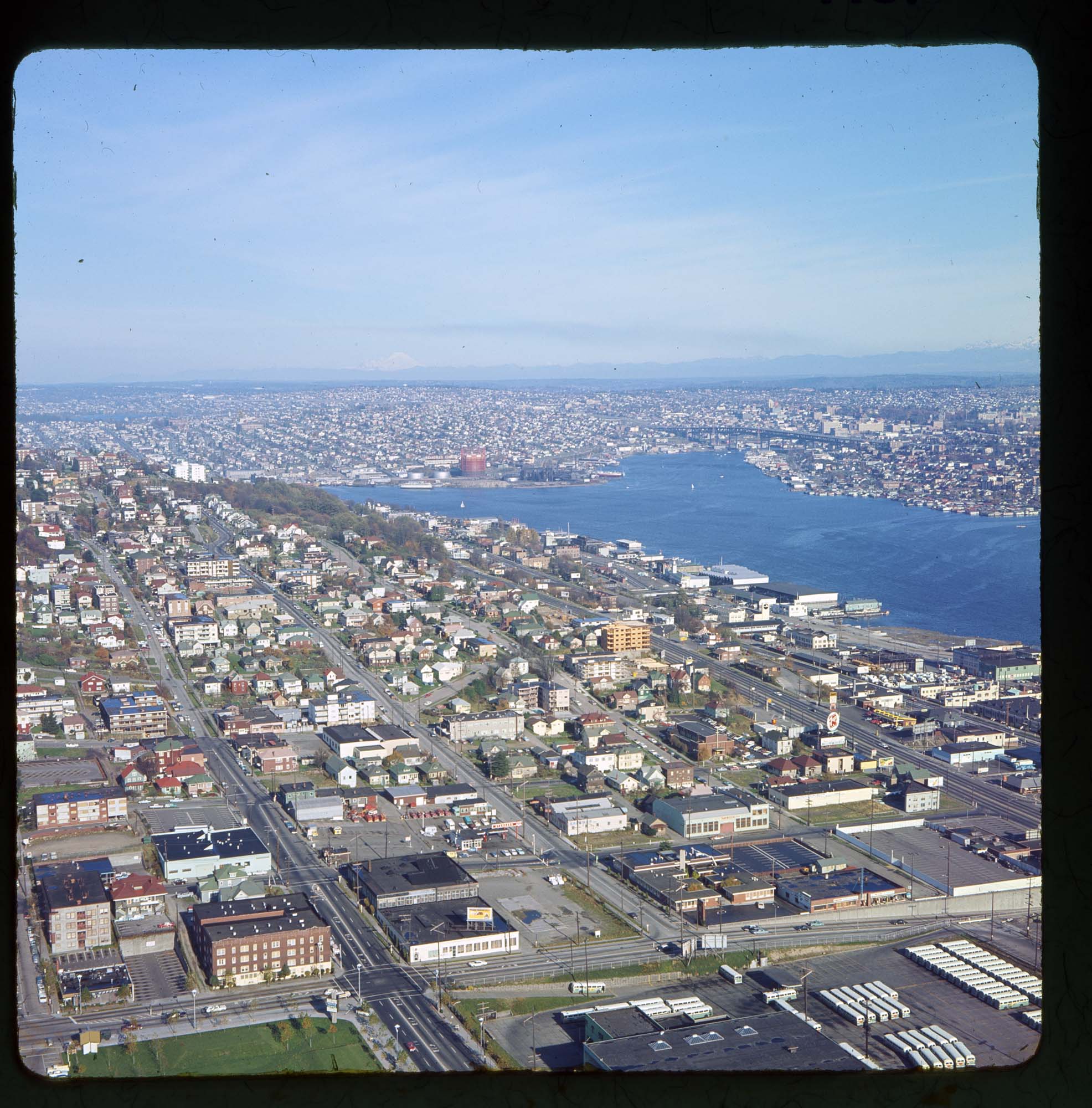 Image of Aerial view of Lake Union looking northeast, Seattle, 1967