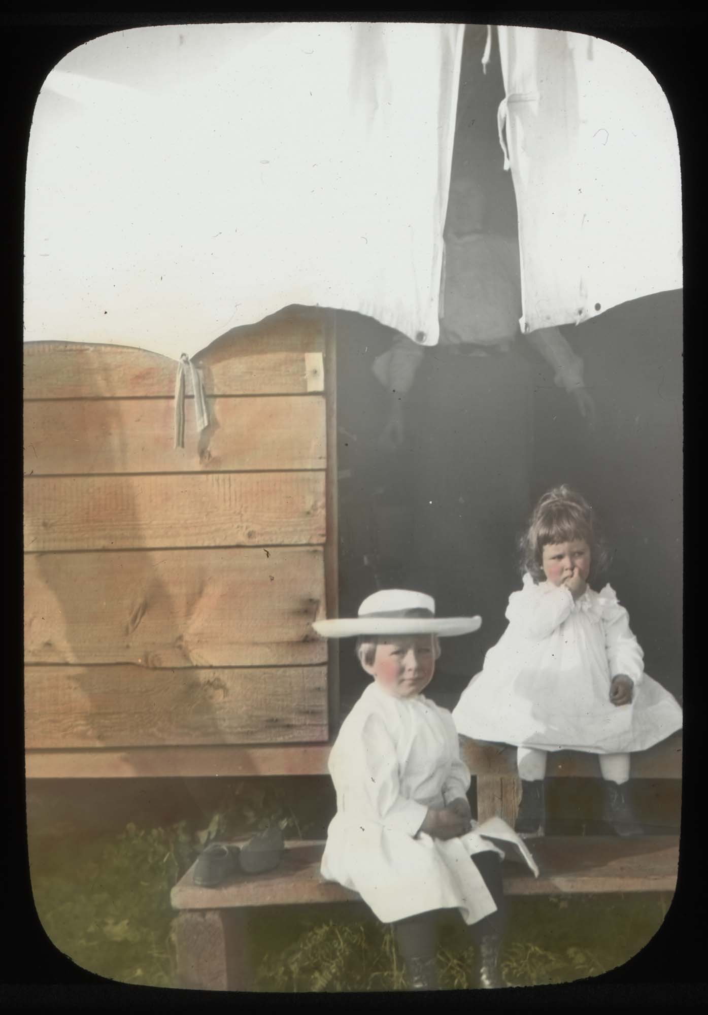 Image of James Clise Jr. with unidentified girl, Redmond, circa 1903