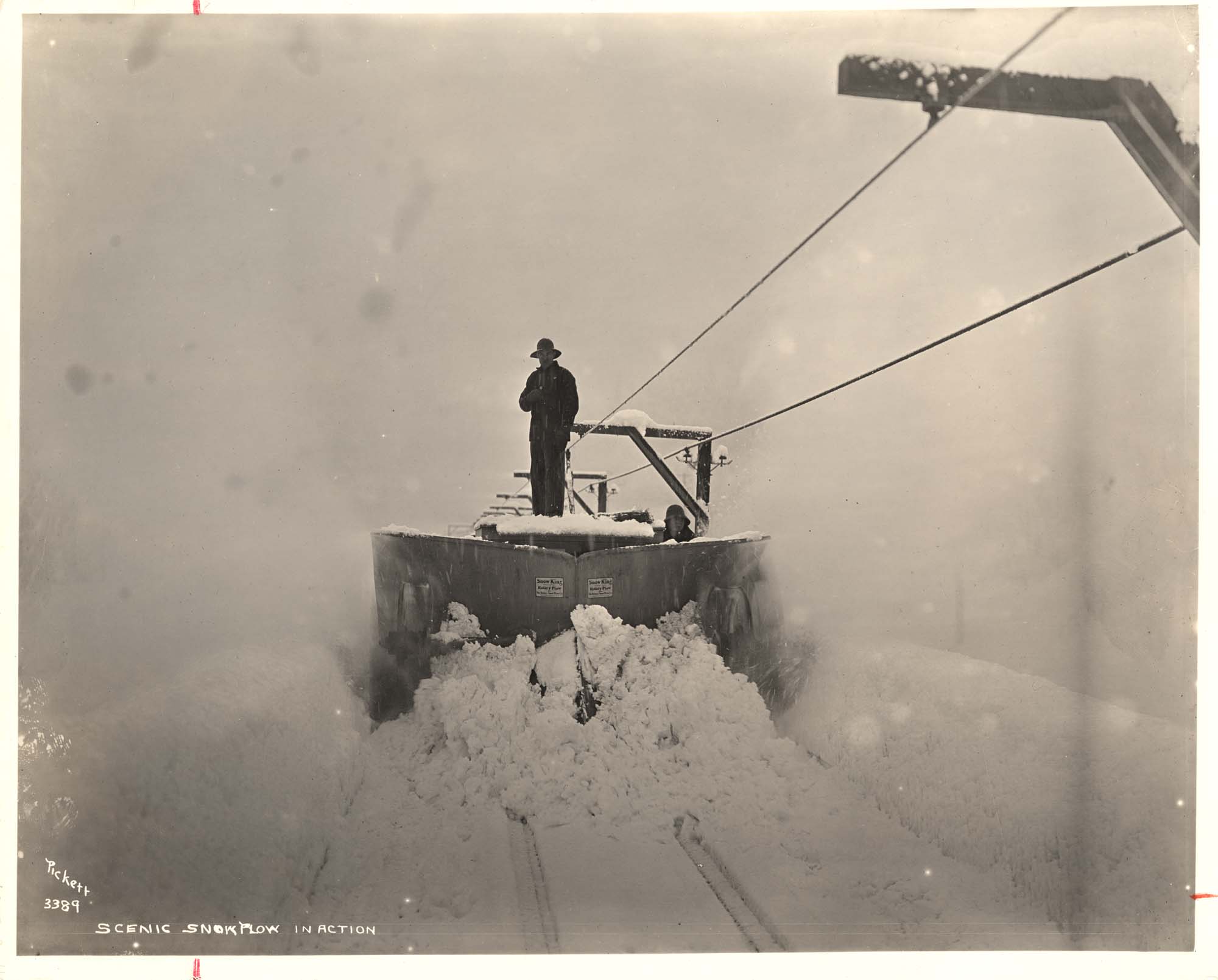 Image of Snowplow near Stevens Pass, circa 1925