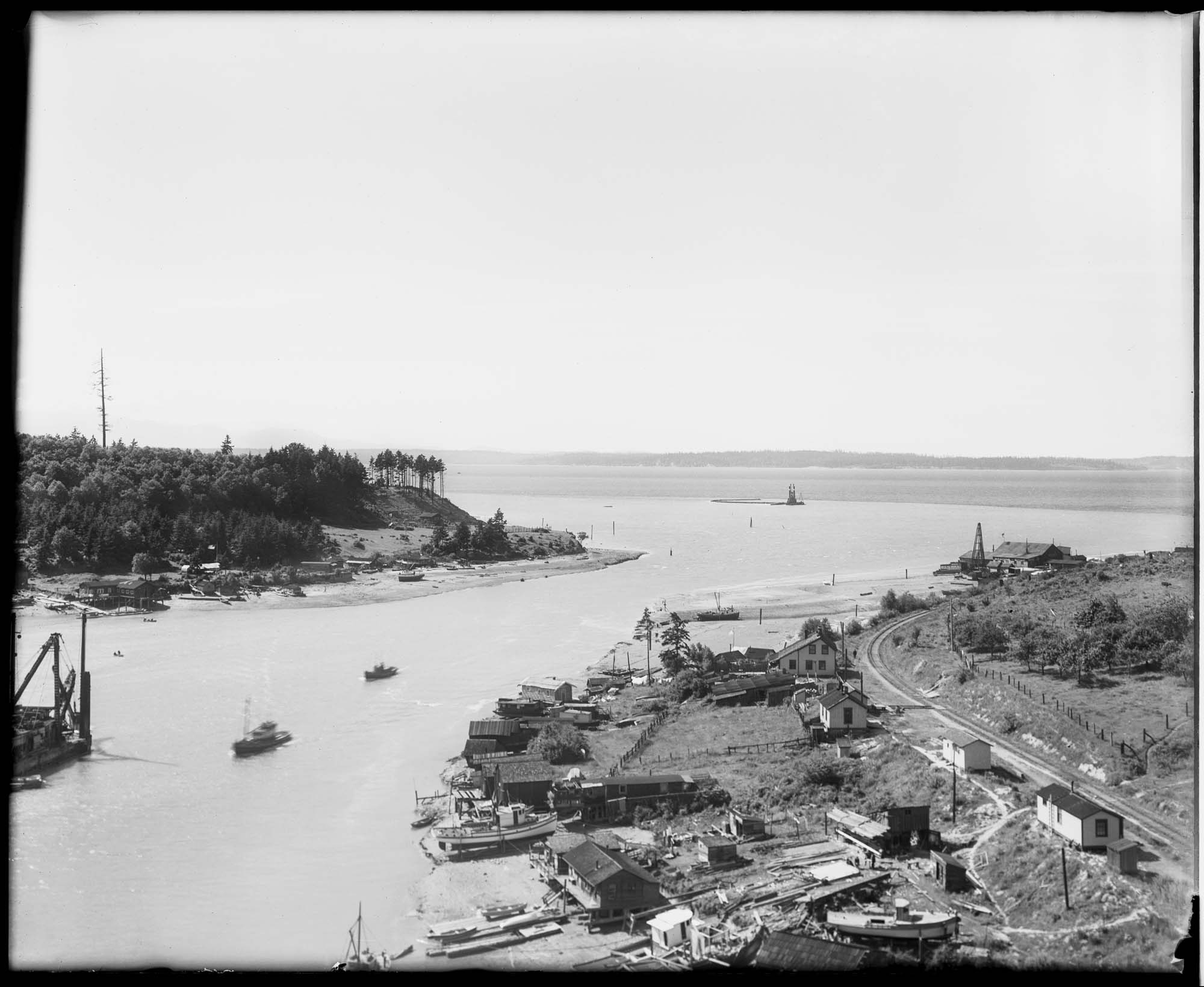 Image of Lake Washington Ship Canal entrance looking west, Seattle, circa 1917