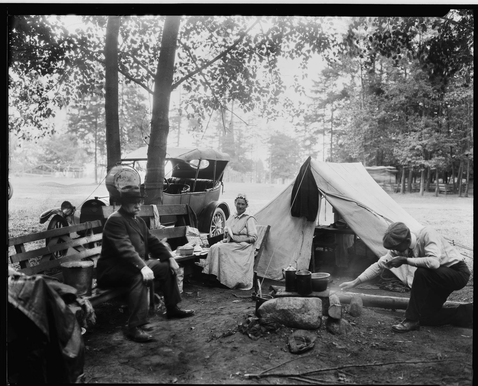Image of Campers in Woodland Park, circa 1919